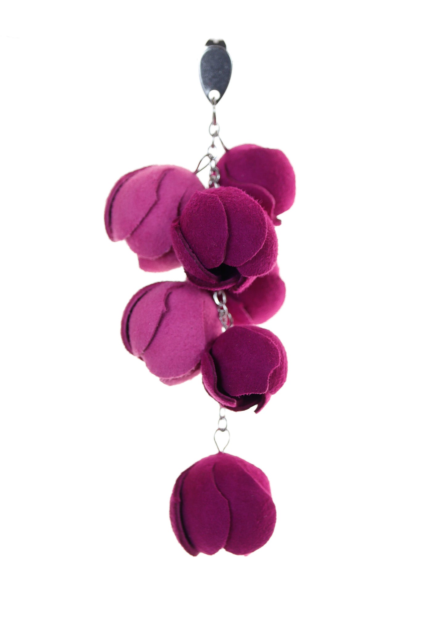 Cercei Ecouri Florale mini - Magenta/roz