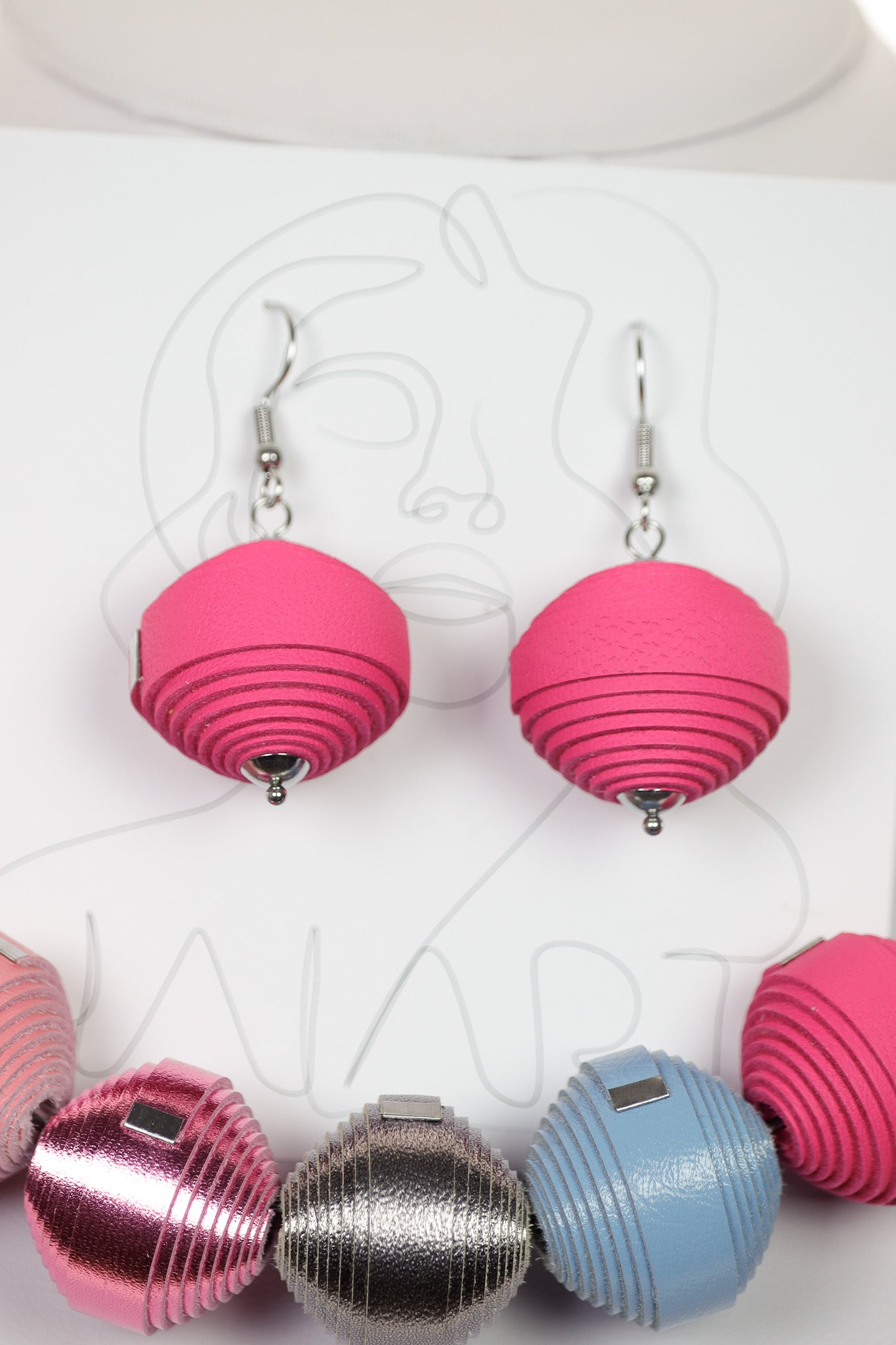 Set Colier + Cercei Leatherbonbon (278) din piele