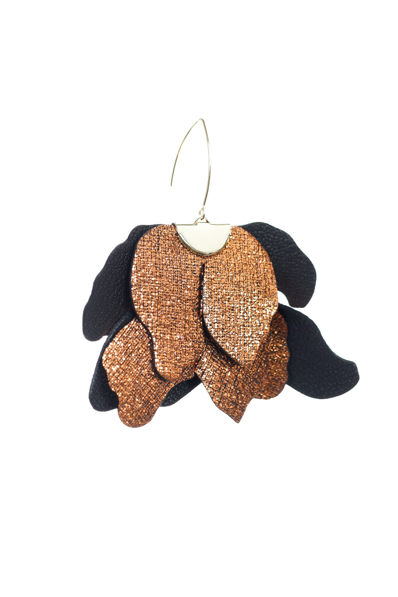 Cercei Floare Mare - Cupru metalizat