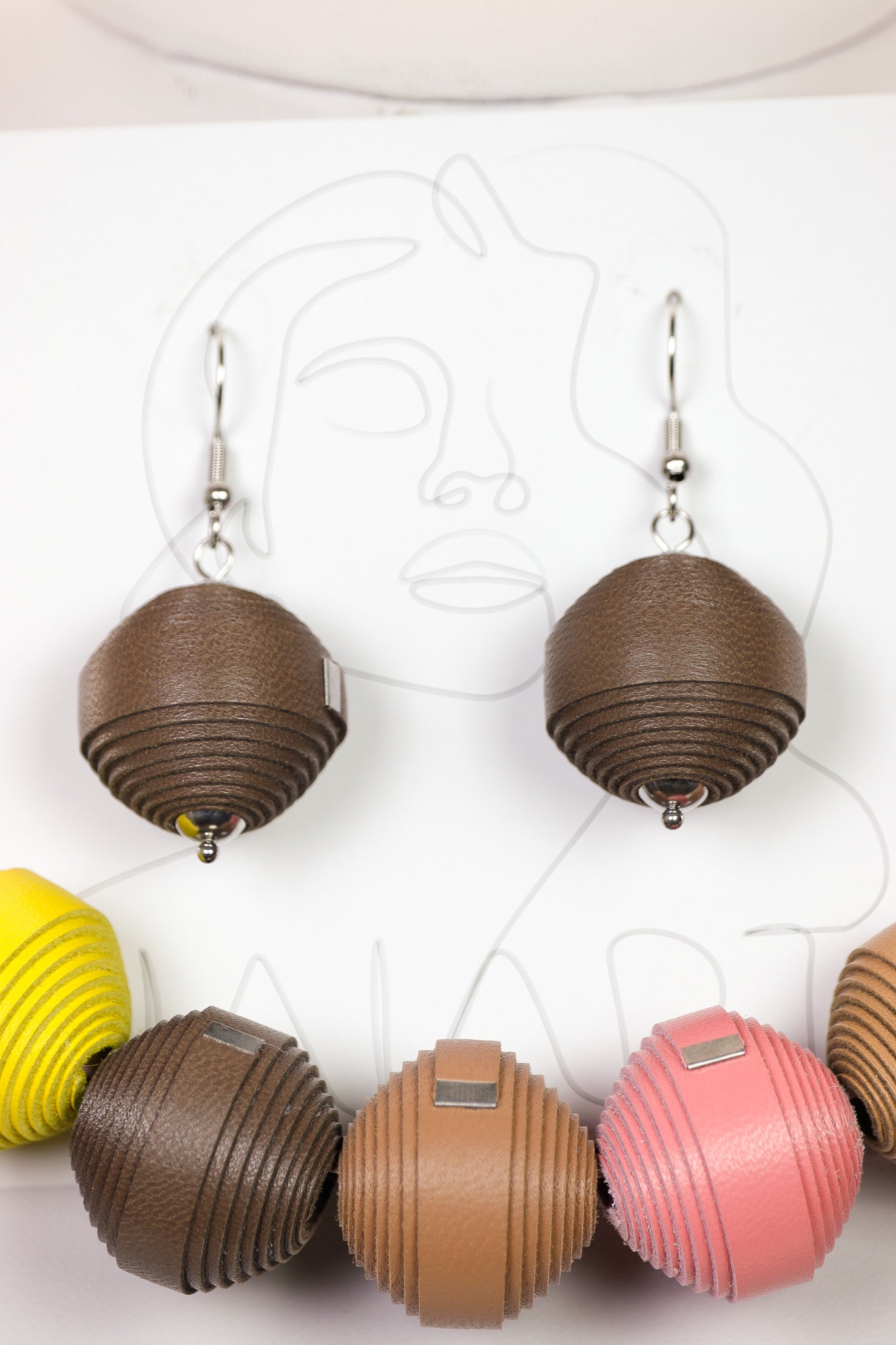 Set Colier + Cercei Leatherbonbon (280) din piele