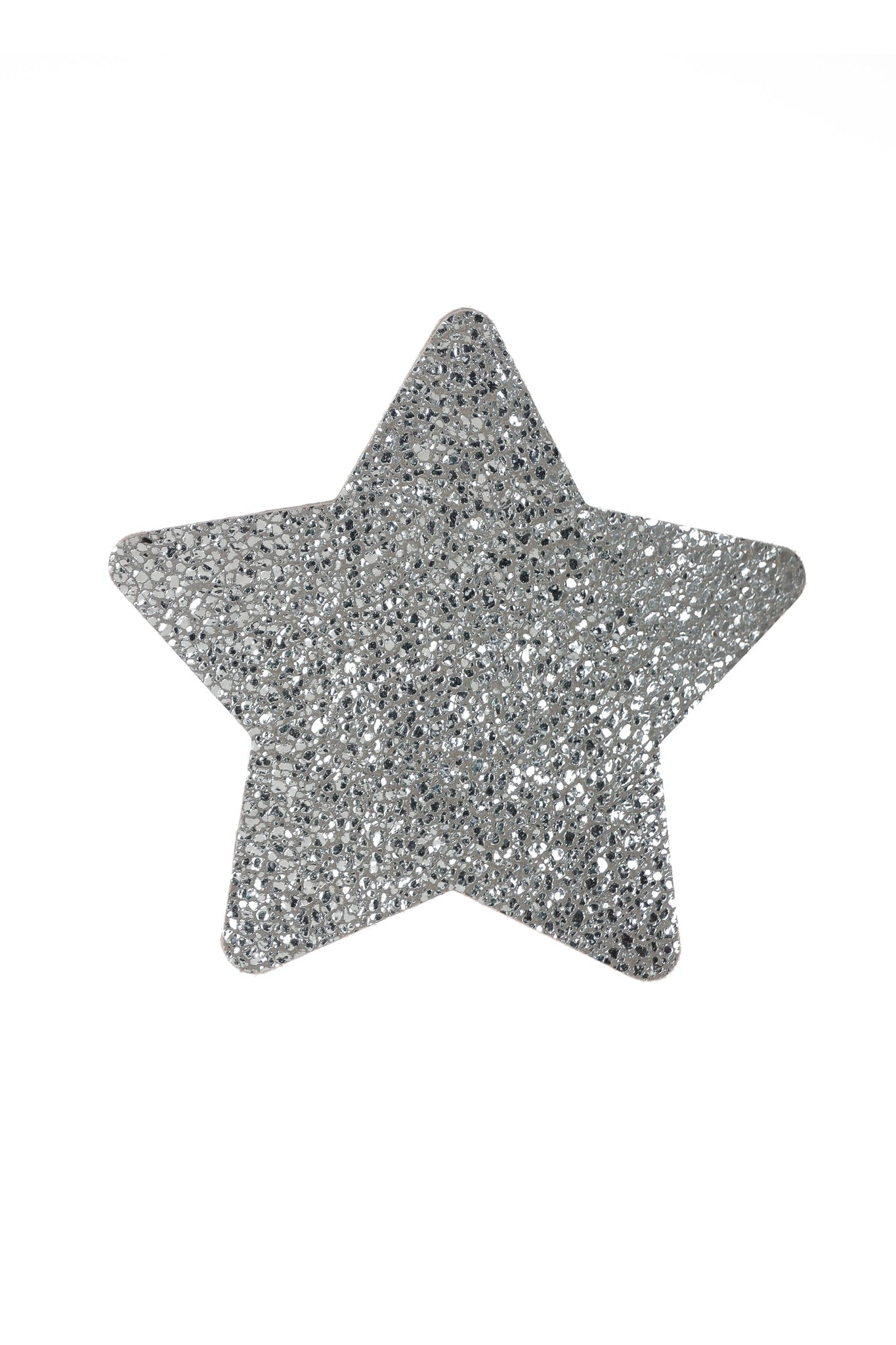 Cercei Stea - Argintiu cu sclipici