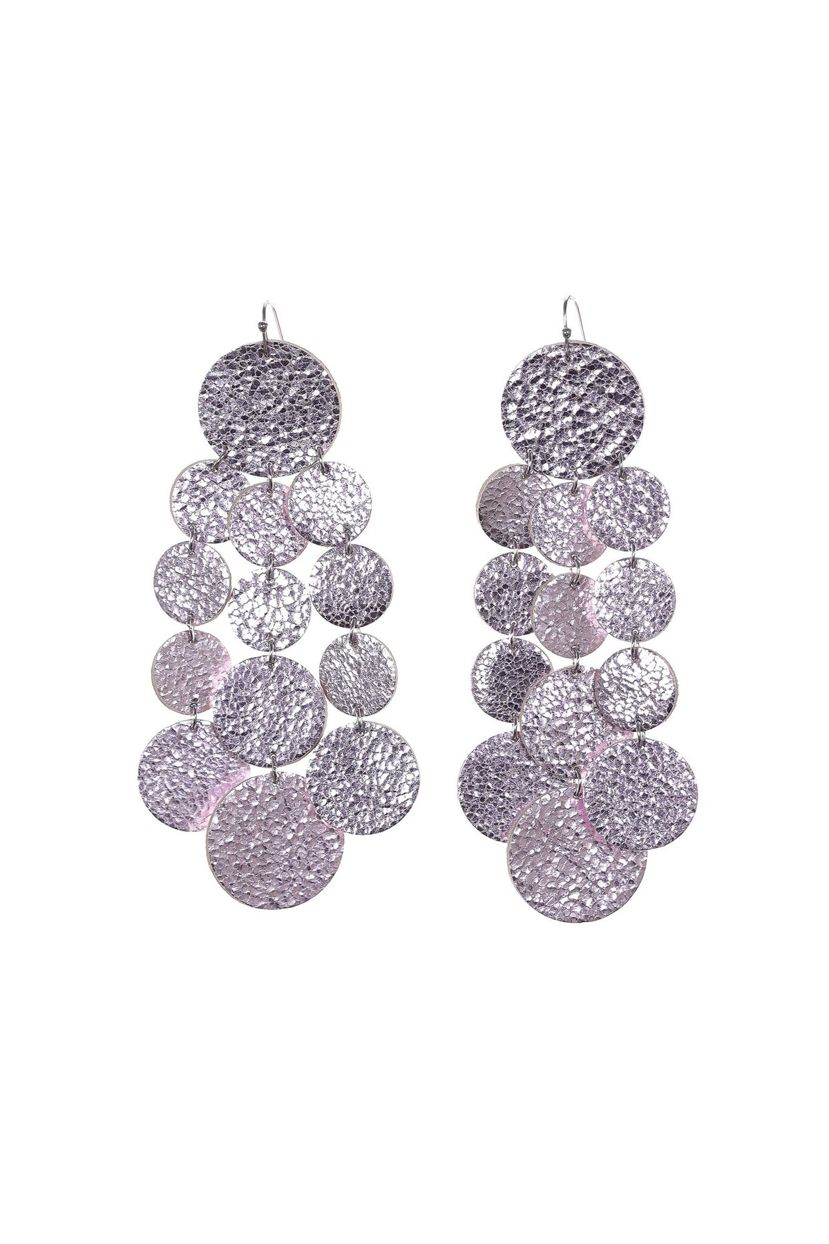 Cercei Confetti - Lila Metalizat - Handmade - HAIArt România - Vedere principală
