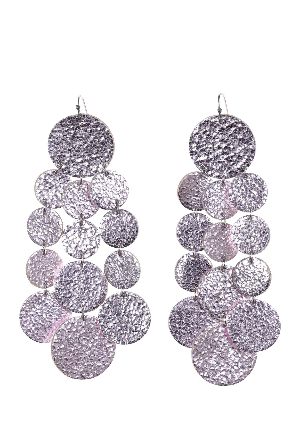 Cercei Confetti - Lila Metalizat - Handmade - HAIArt România - Vedere detaliu 1