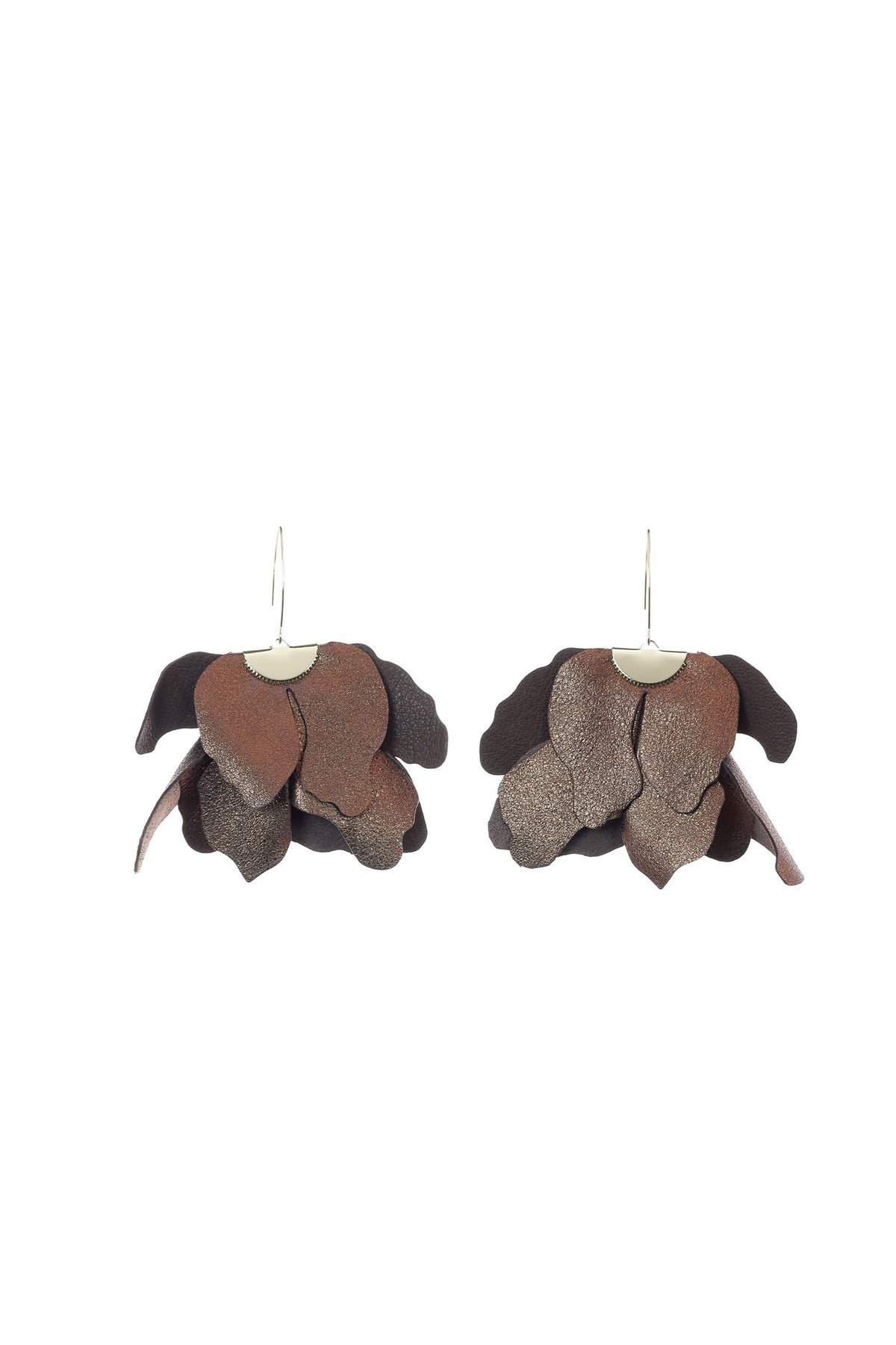 Cercei floare mare - Bronz metalizat