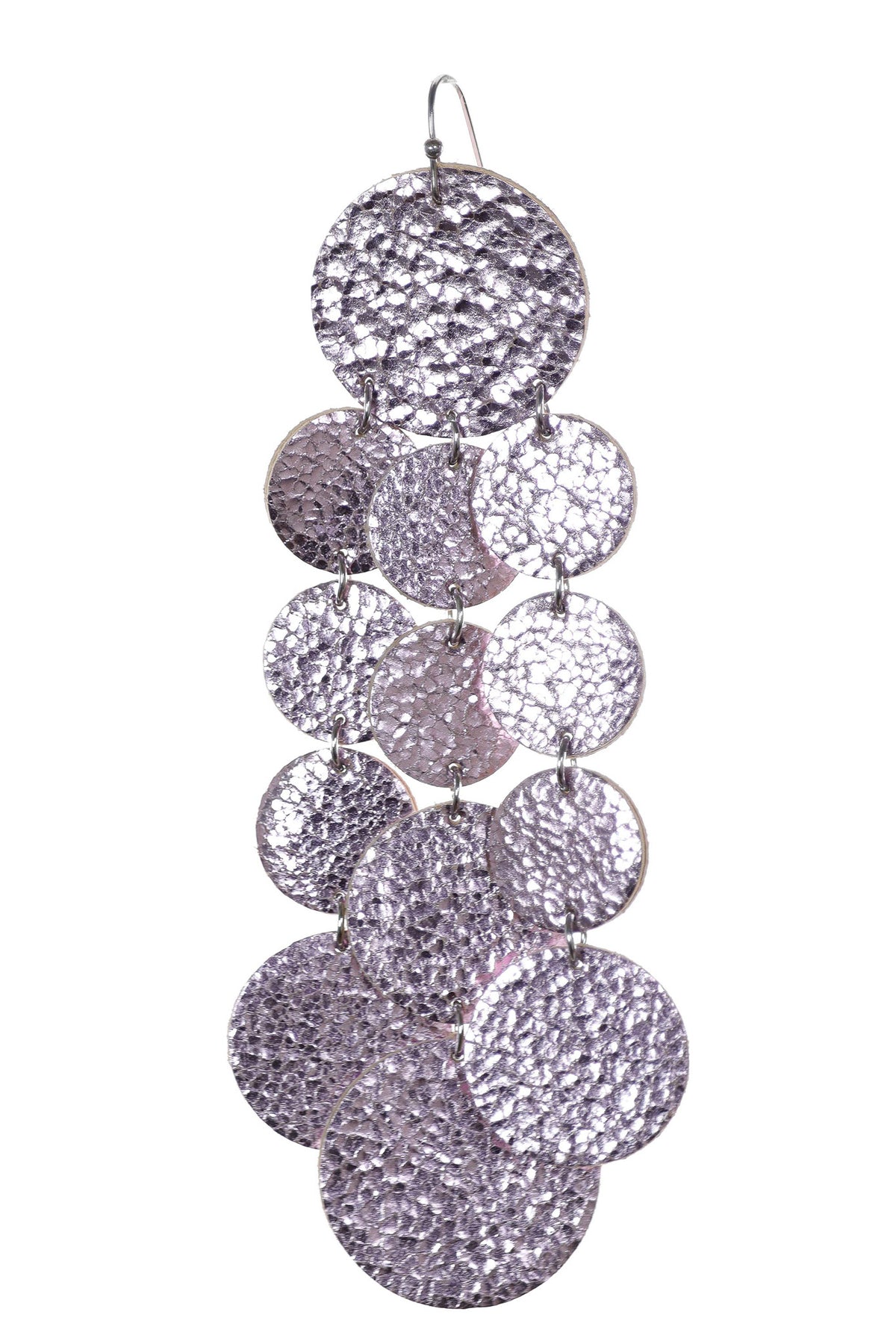 Cercei Confetti - Lila Metalizat - Handmade - HAIArt România - Vedere detaliu 2