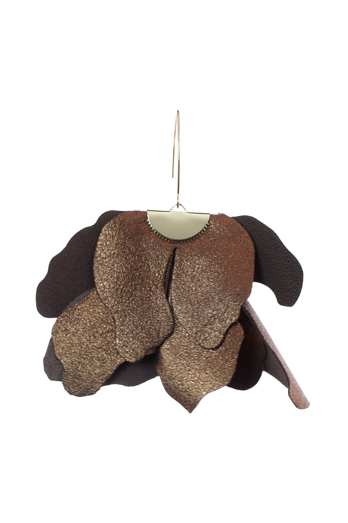 Cercei floare mare - Bronz metalizat