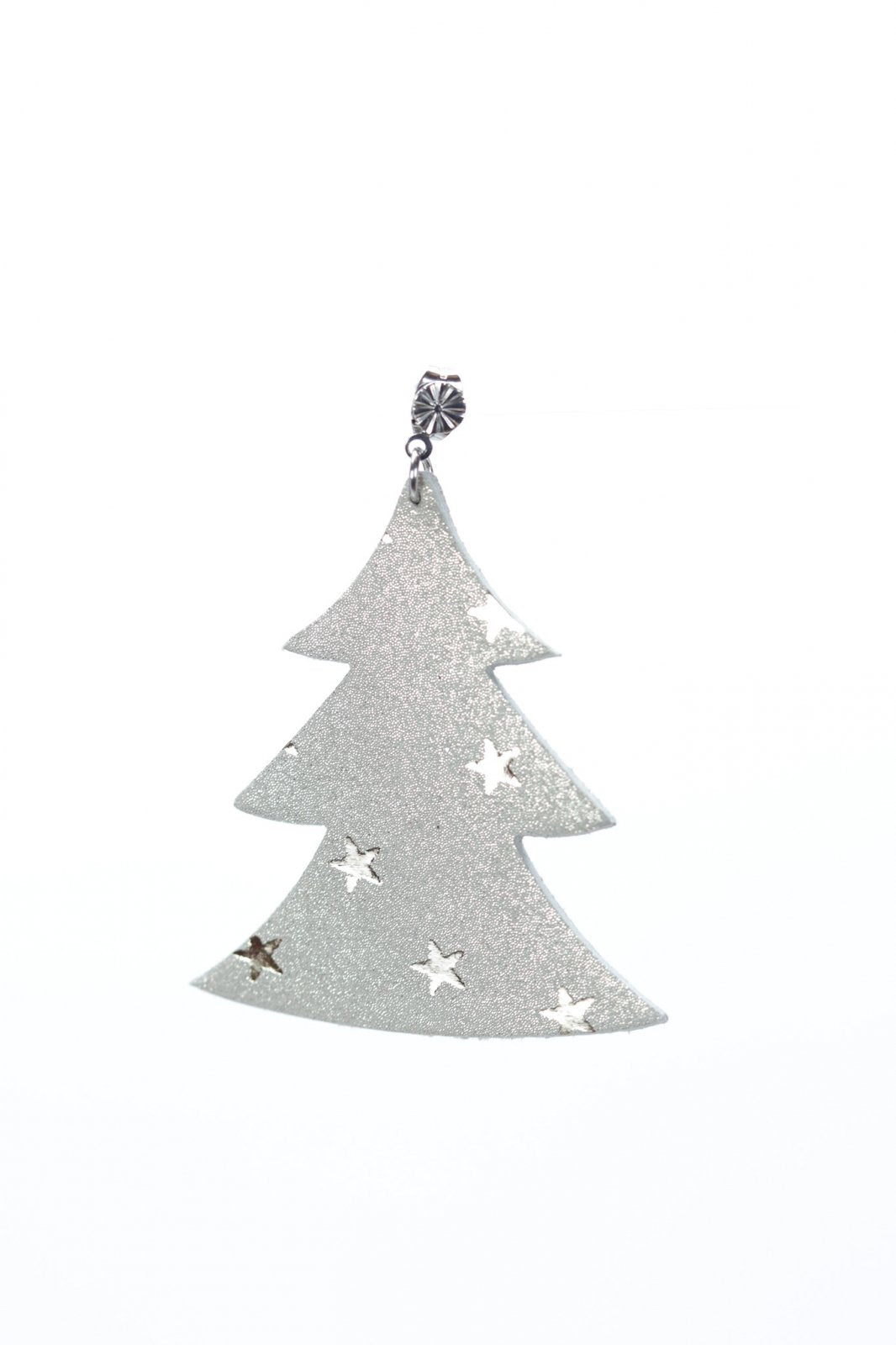 Christmas tree earrings - Silver with stars