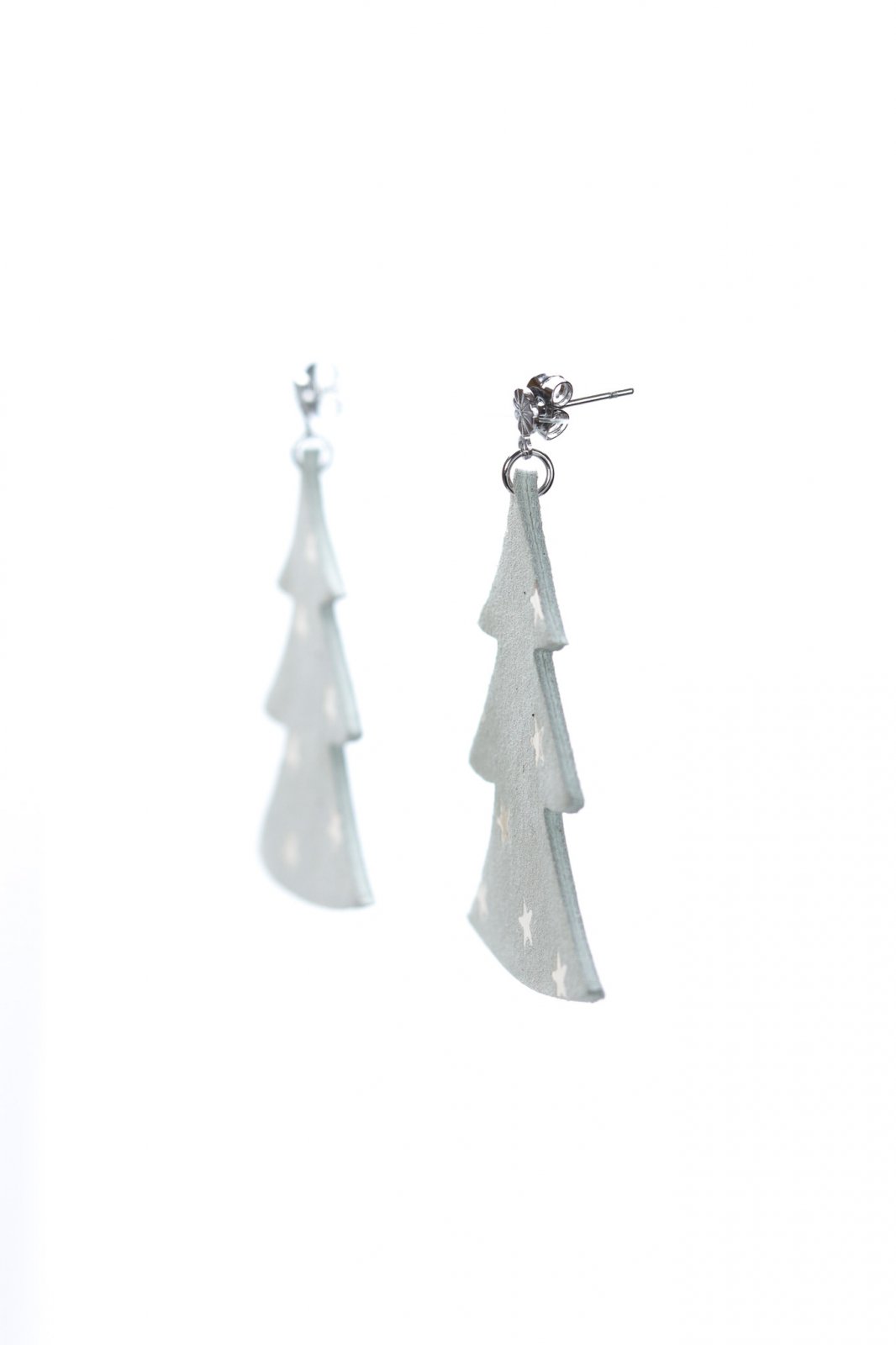 Christmas tree earrings - Silver with stars