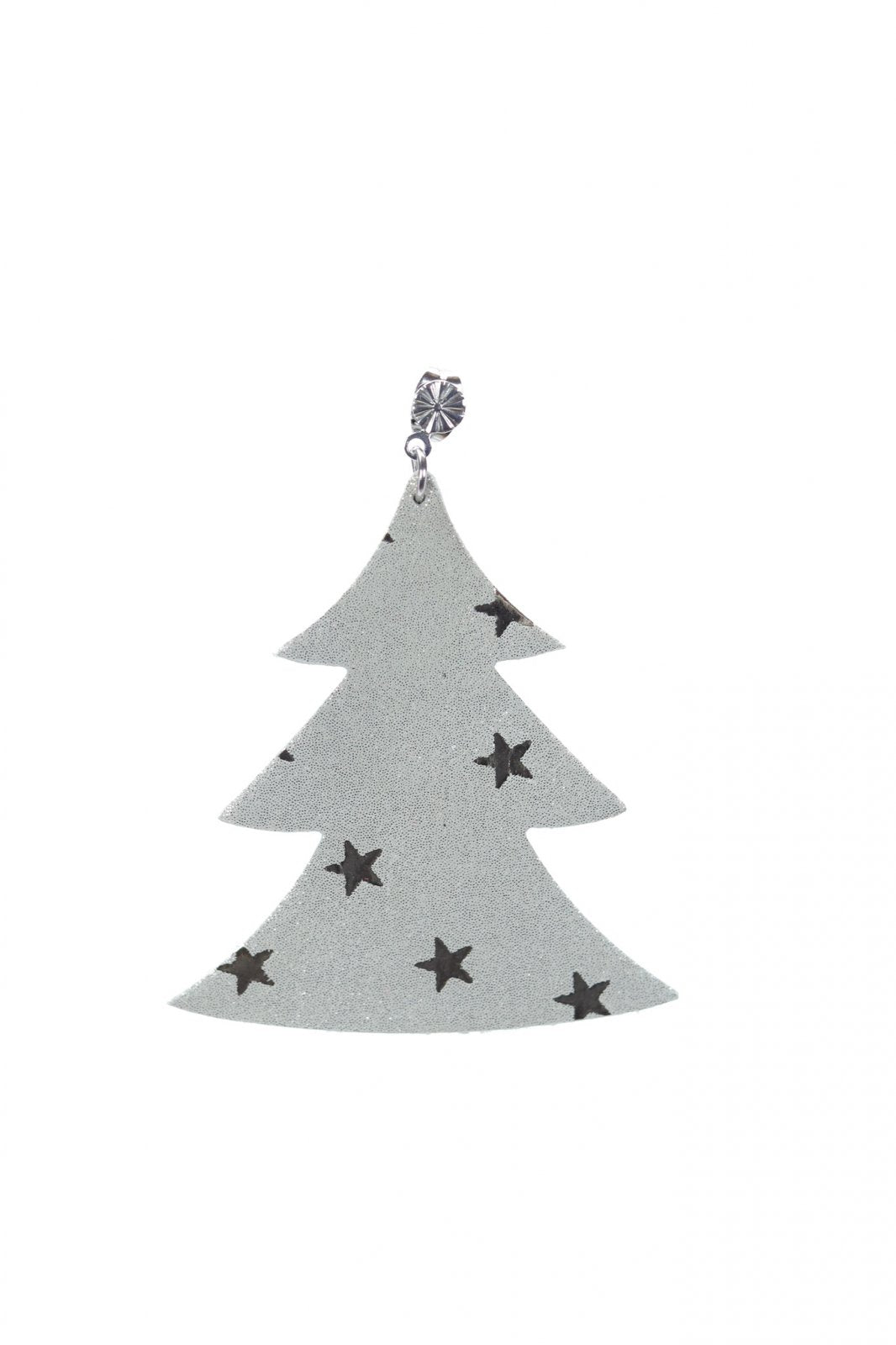 Christmas tree earrings - Silver with stars