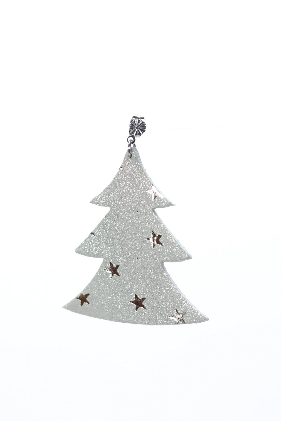 Christmas tree earrings - Silver with stars