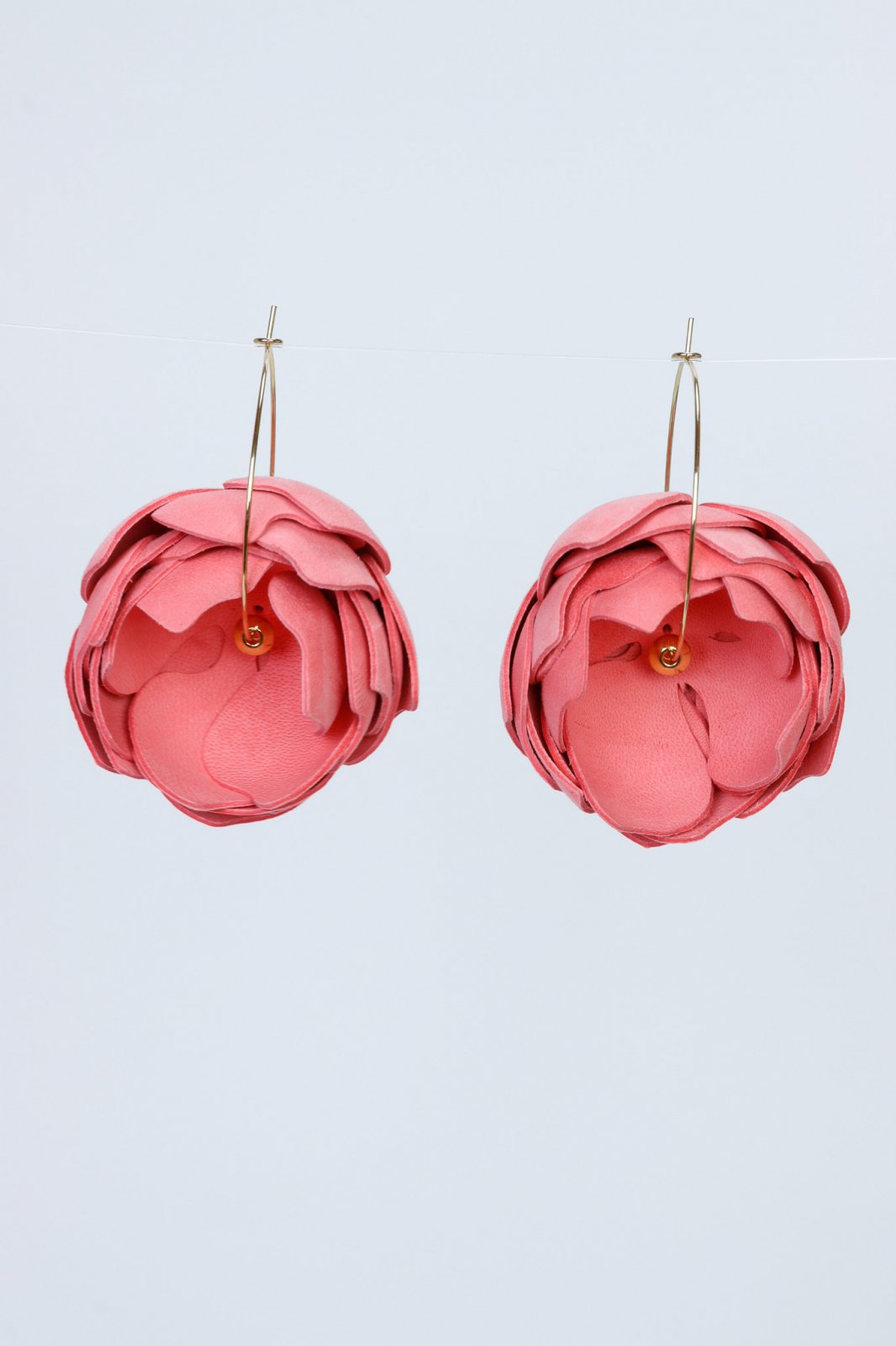 Peony Earrings - Geranium pink