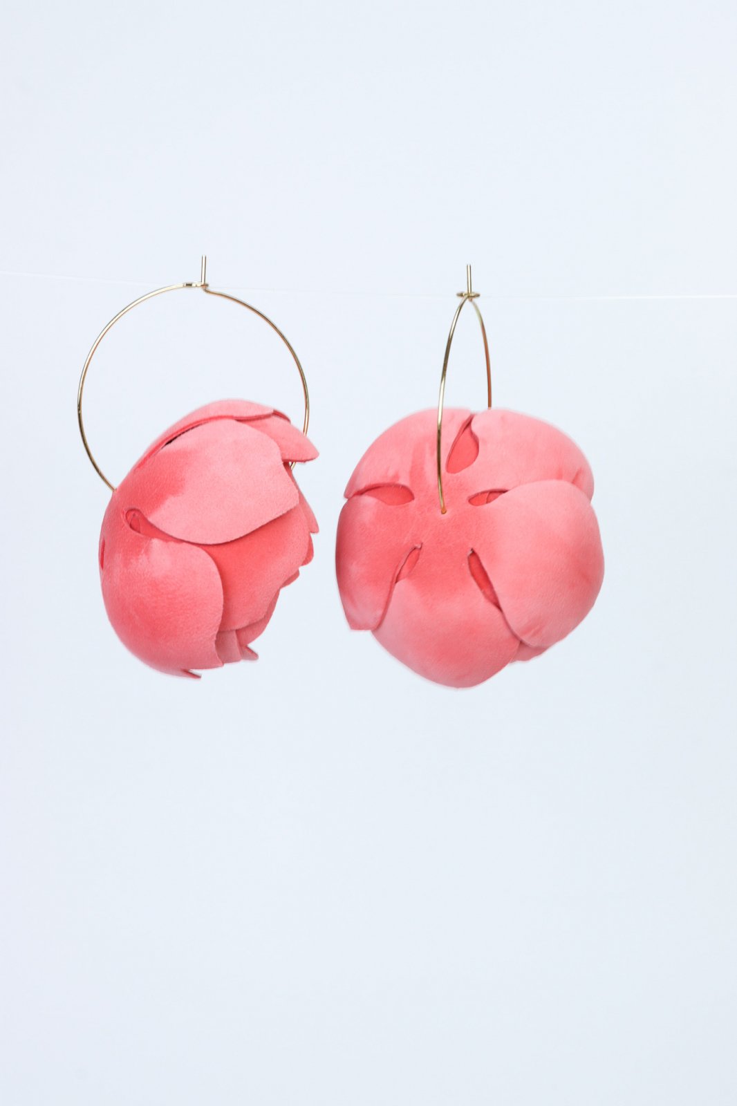 Peony Earrings - Geranium pink