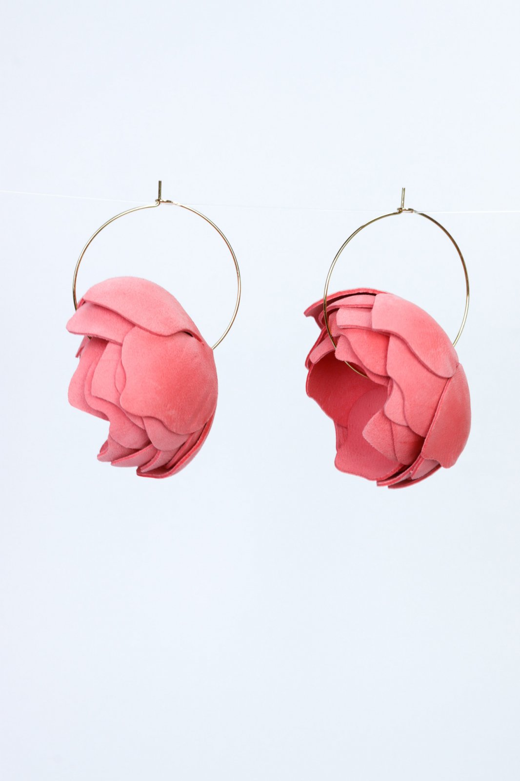 Peony Earrings - Geranium pink