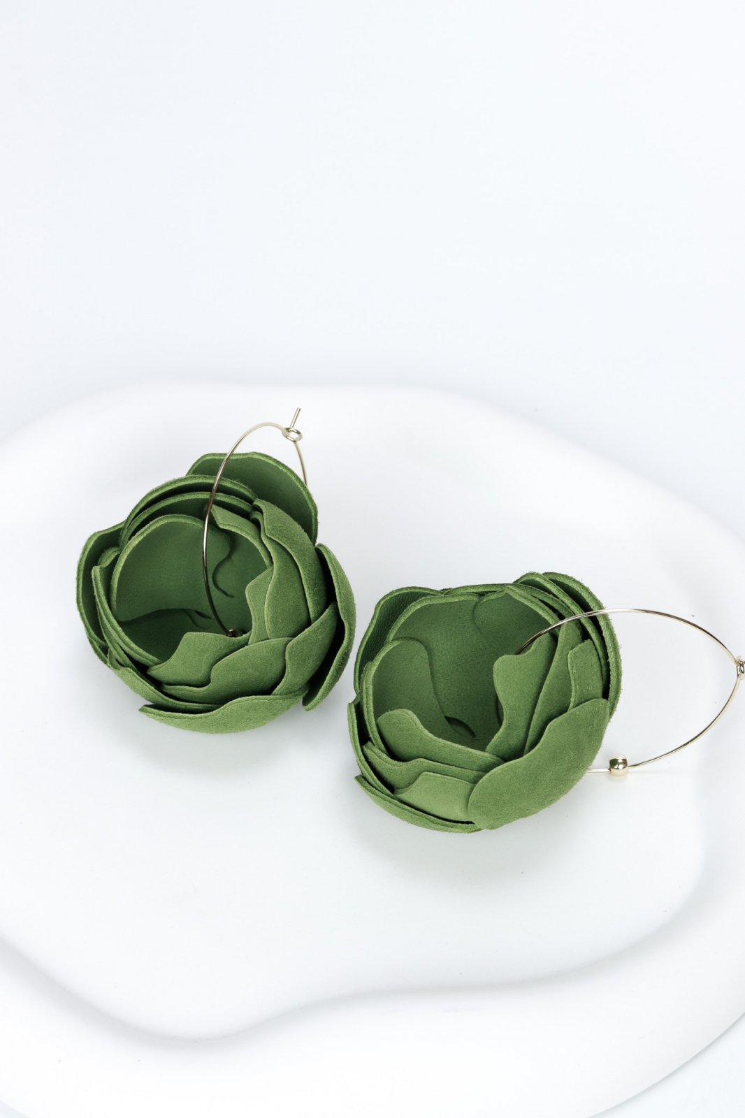 Peony Earrings - Green