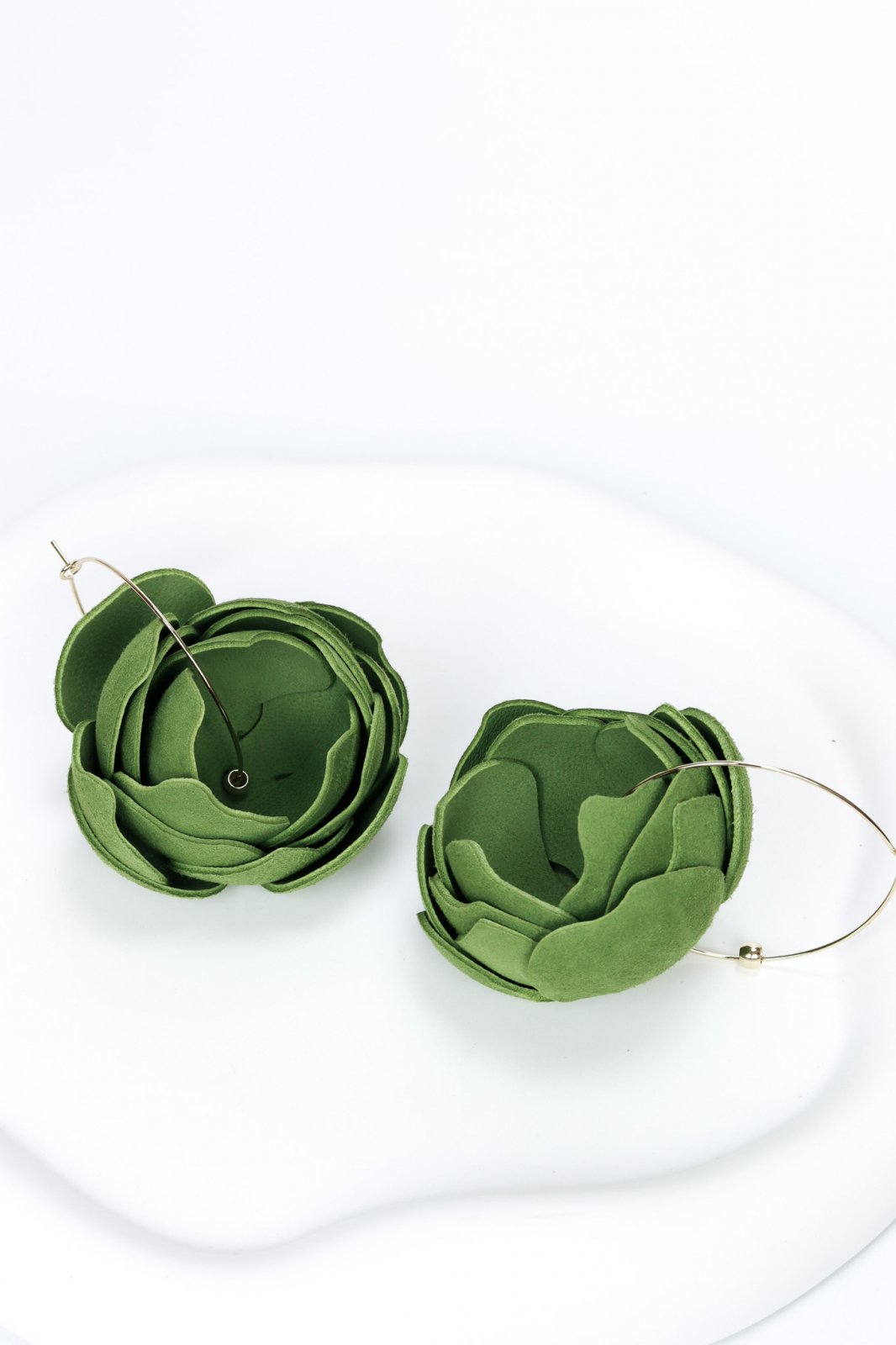 Peony Earrings - Green