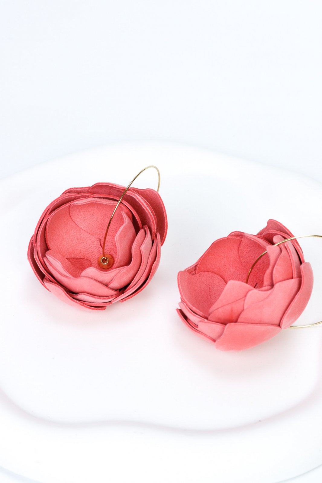 Peony Earrings - Geranium pink