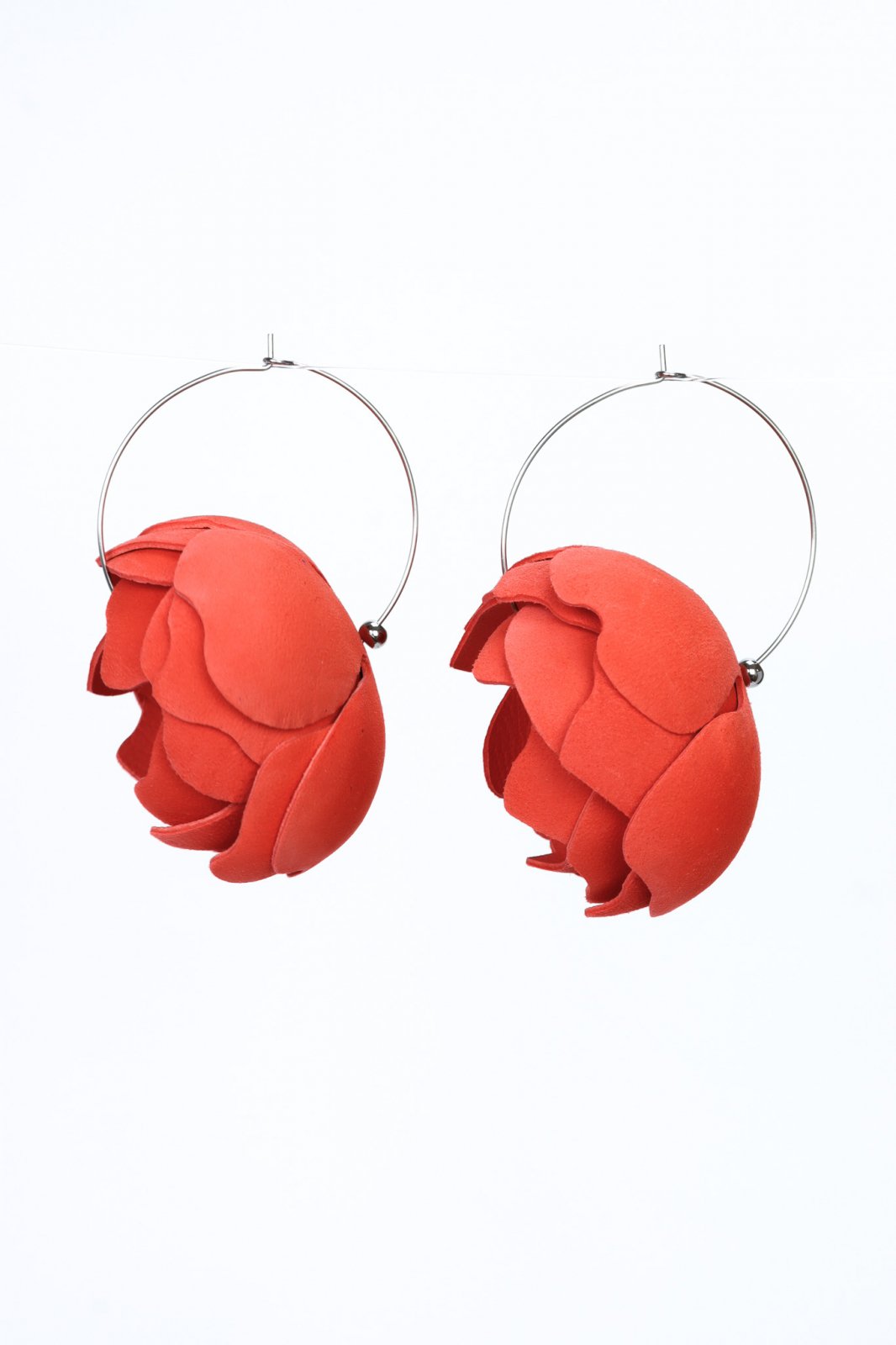 Peony Earrings - Coral