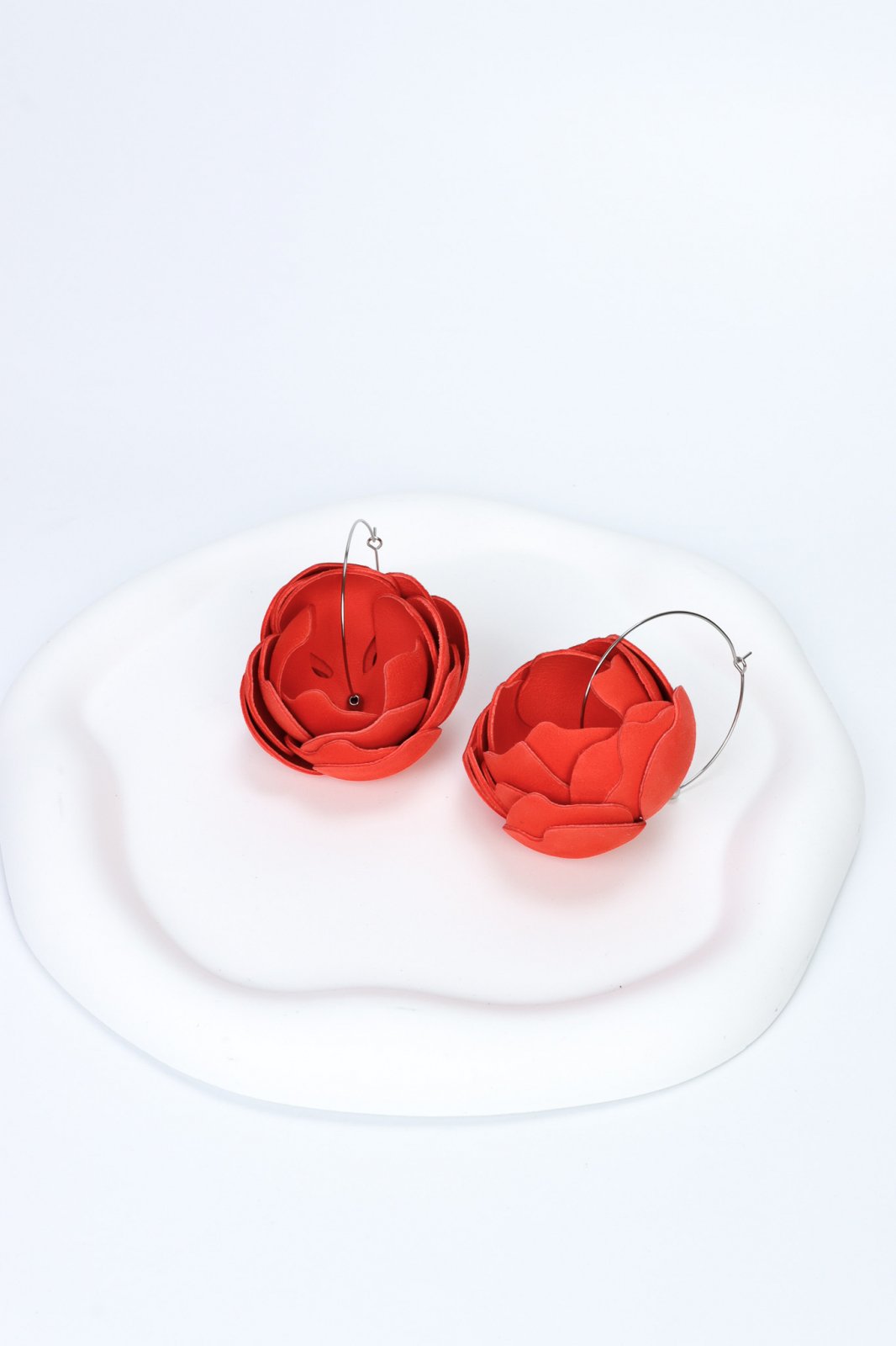 Peony Earrings - Coral