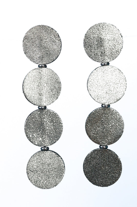 Hoop earrings - Grey with glitter