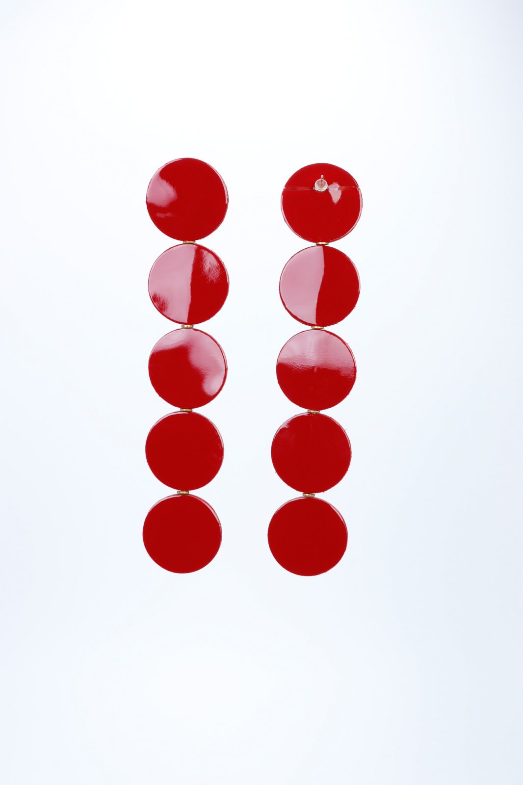 Hoop earrings - Lacquered red
