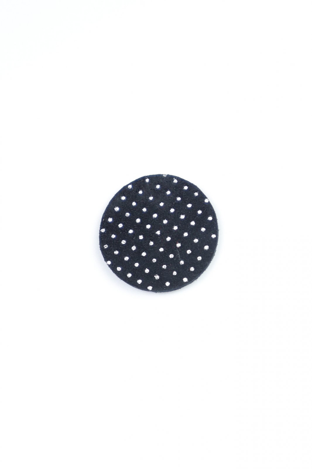 Cercei cerc (3CM) - Negru cu picatele argintii