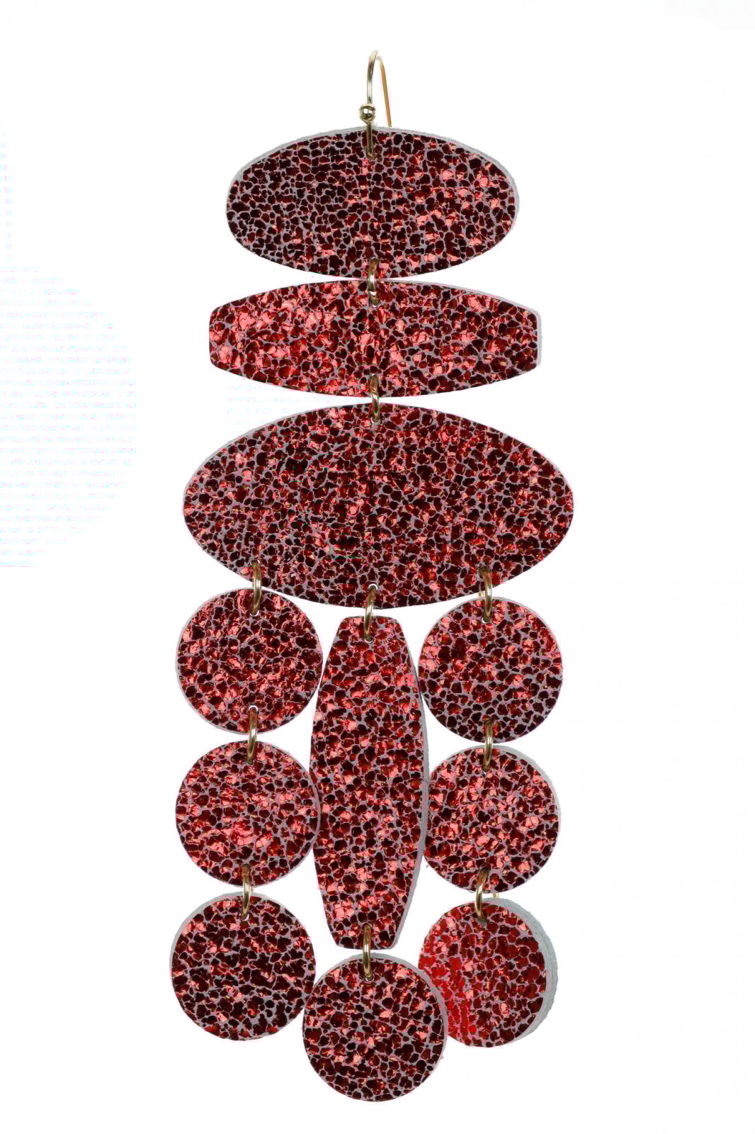 Confetti Earrings - Red with Glitter