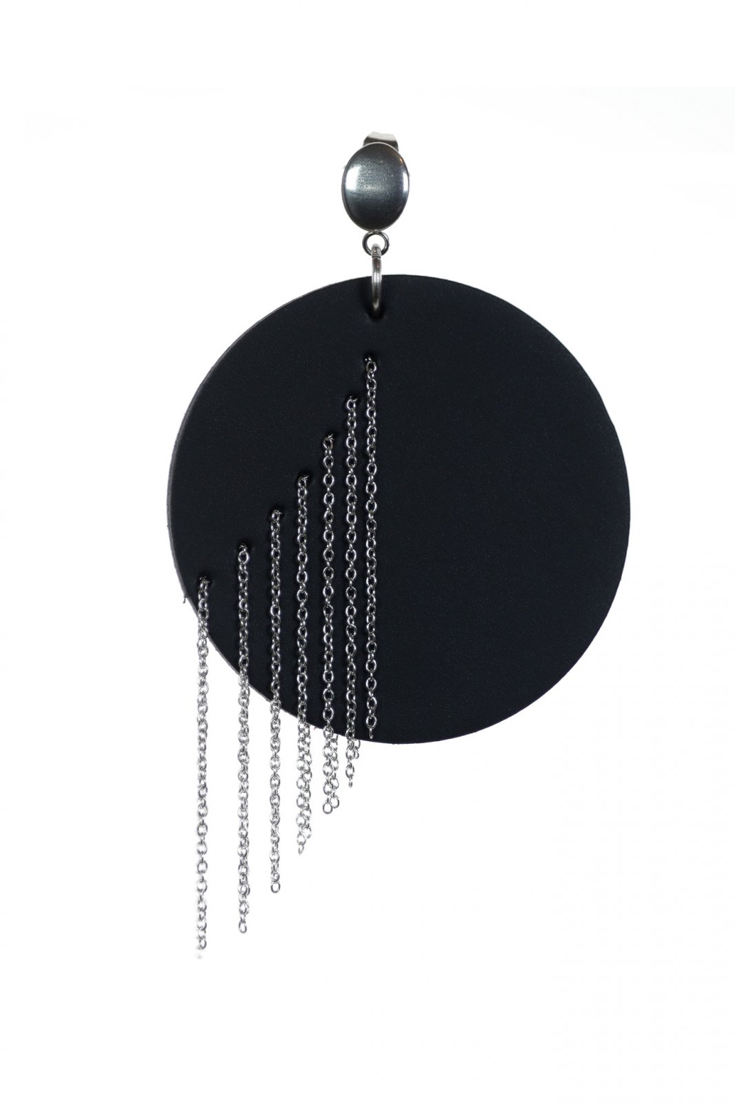 Hoop Earrings with Chains - Black