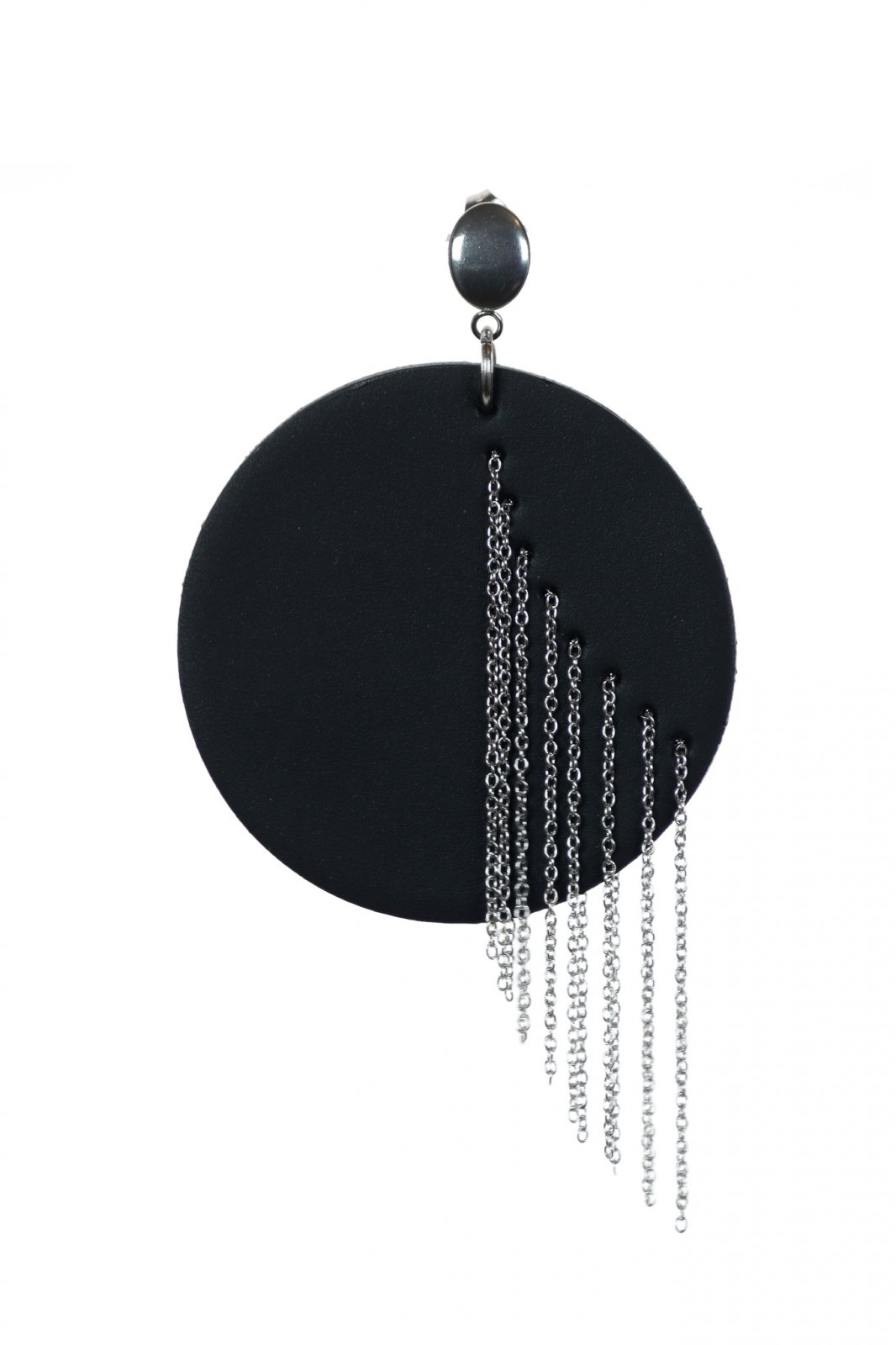 Hoop Earrings with Chains - Black