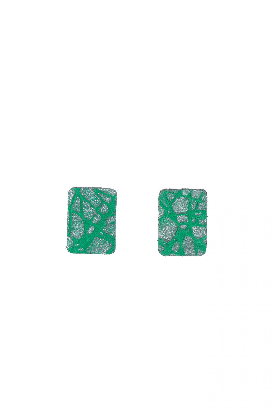 Cercei Dreptunghi - Verde texturat