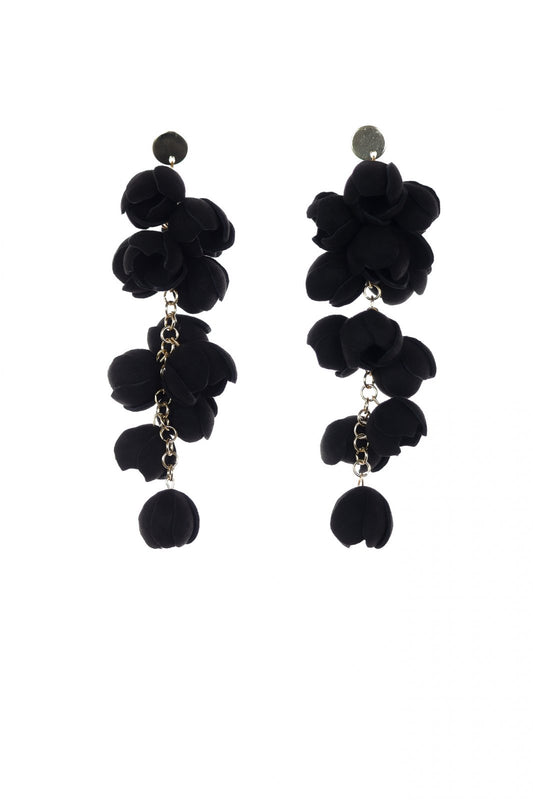 Floral Echoes Earrings - Black