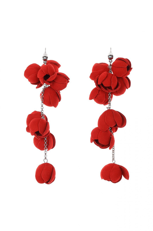 Cercei Ecouri Florale - Rosu