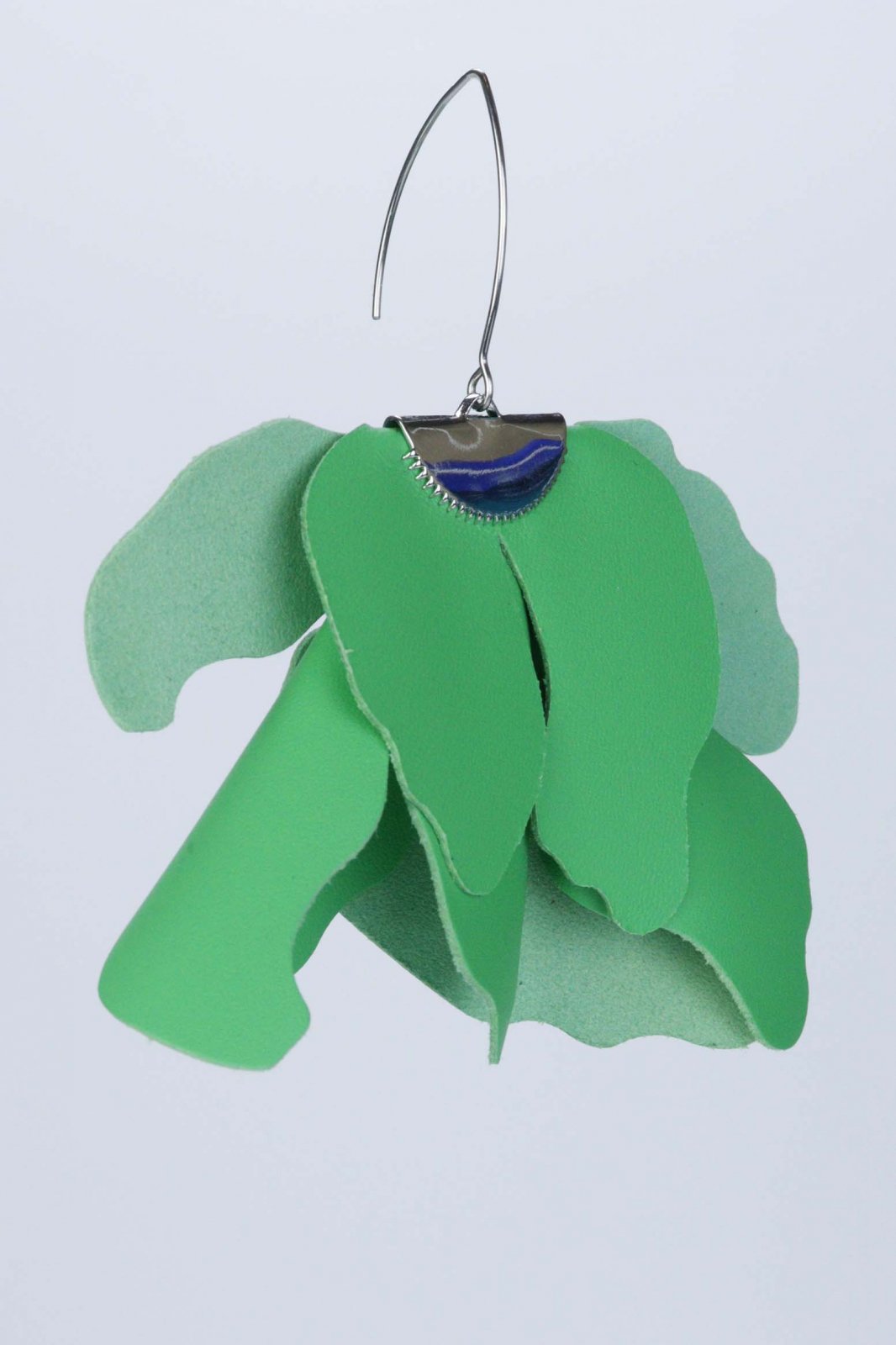 Large flower earrings - Green