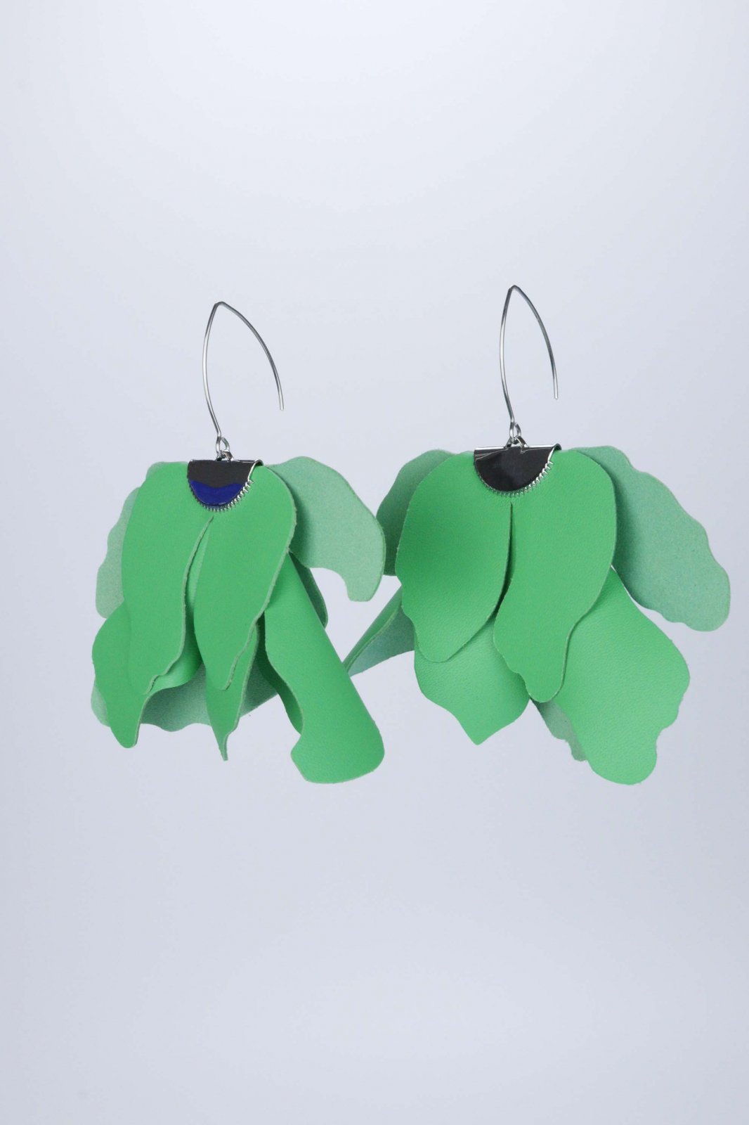 Large flower earrings - Green