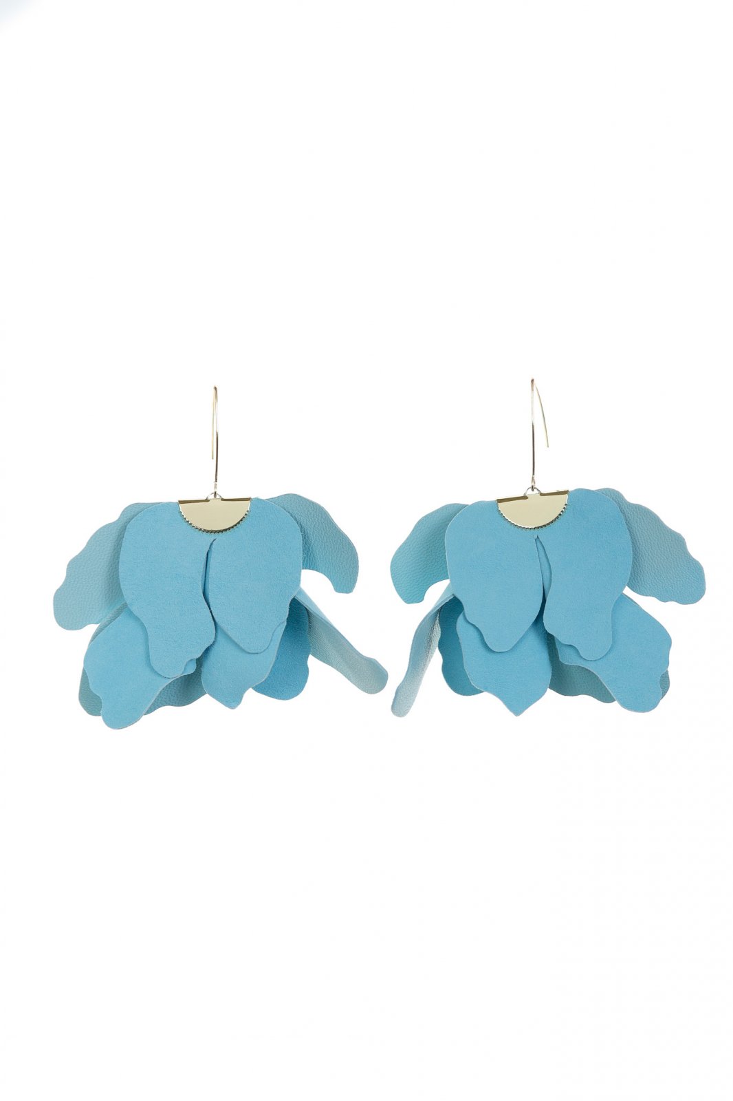 Cercei floare mare - Albastru Aqua