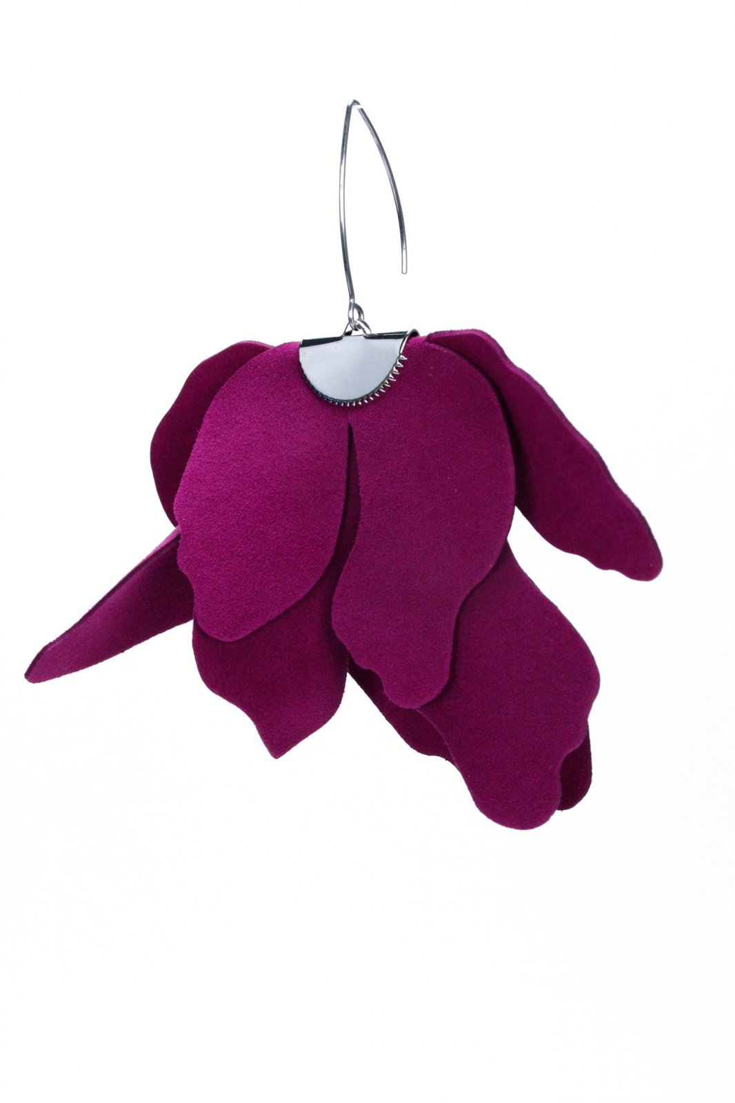 Large flower earrings - Plum Caspian