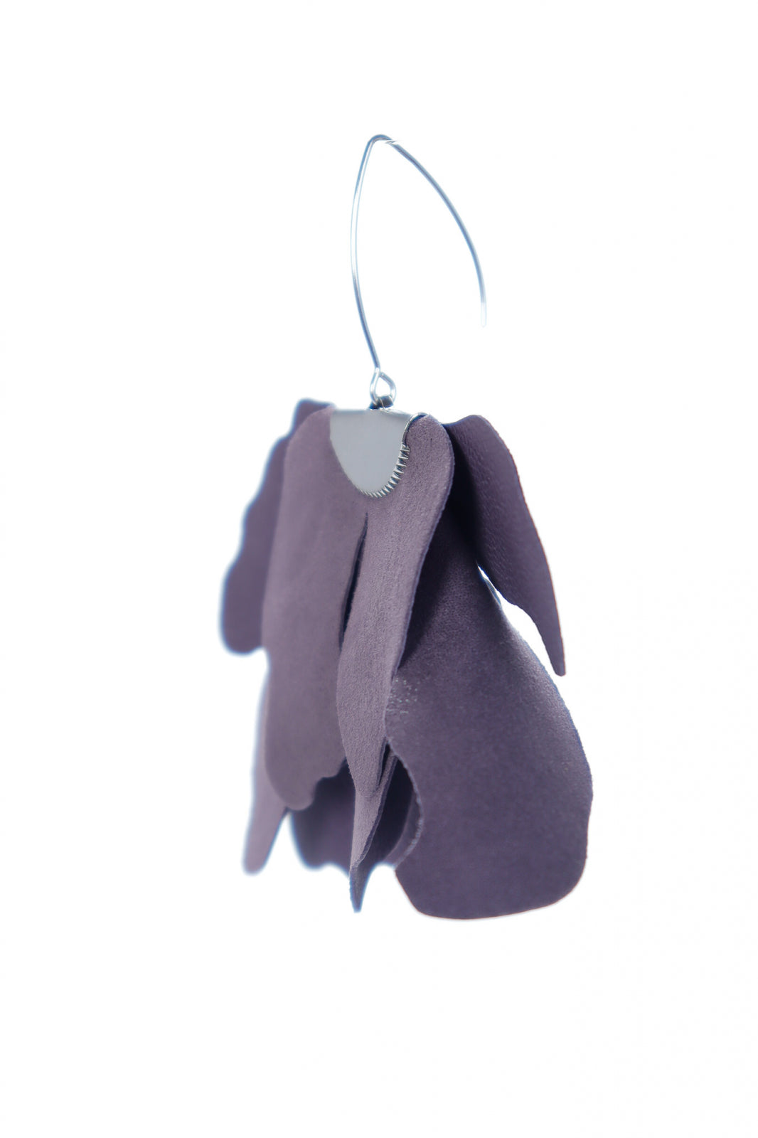 Large flower earrings - Lilac with glitter