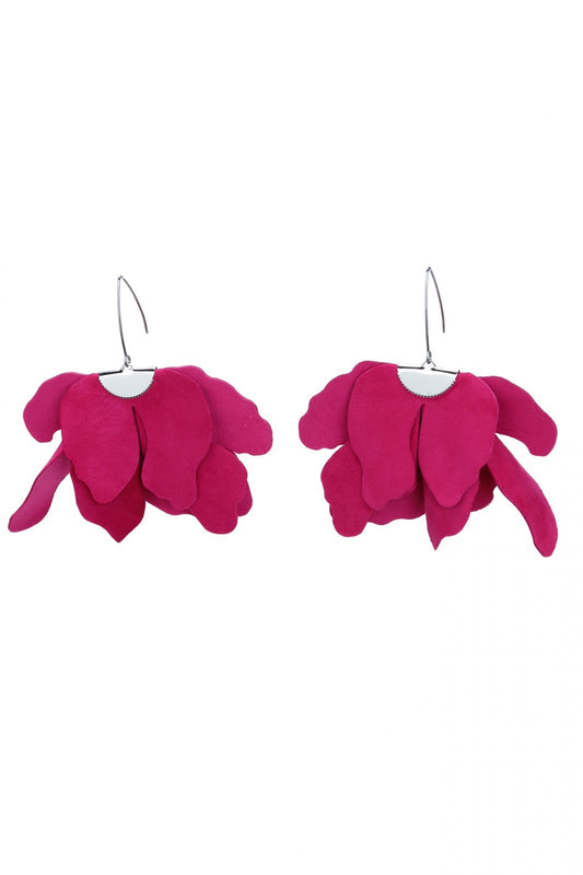 Cercei floare mare - Fuchsia