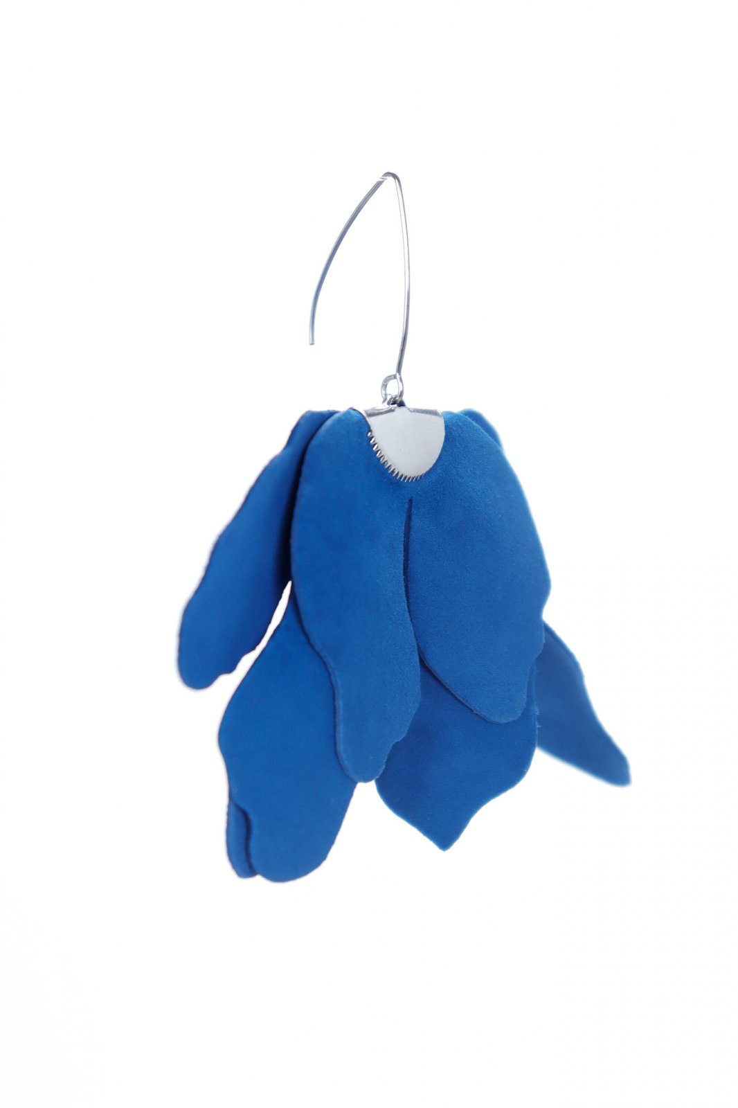 Big flower earrings - Jeans Blue