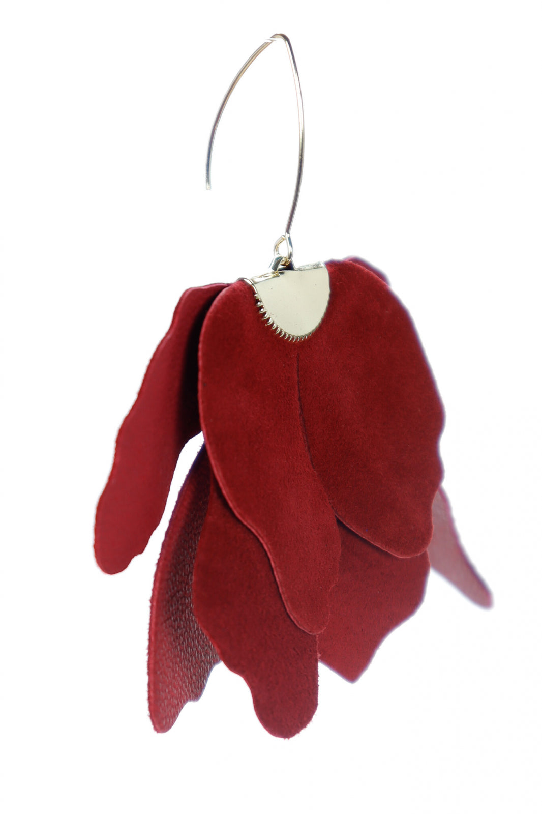 Large flower earrings - Autumn red