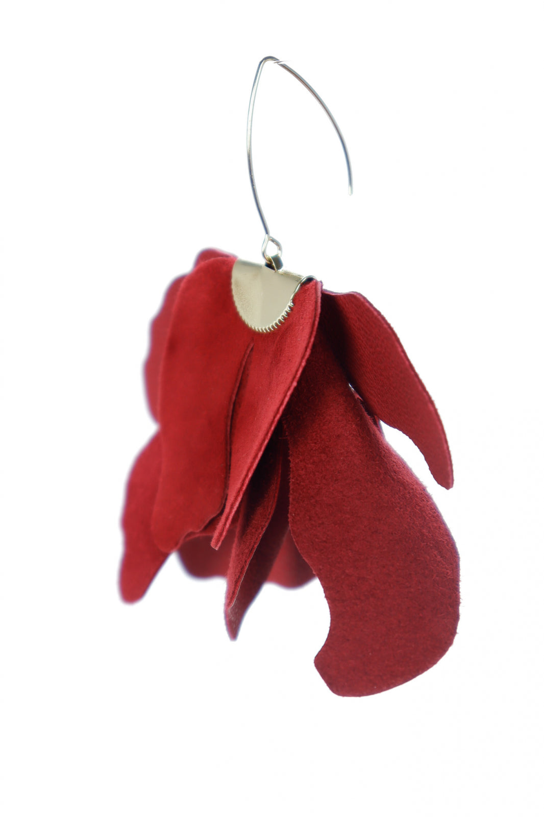 Large flower earrings - Autumn red