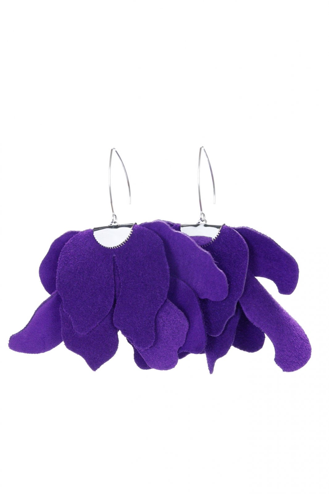 Large flower earrings - Purple