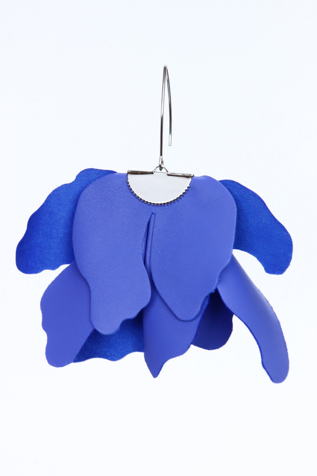 Large flower earrings - Blue iris