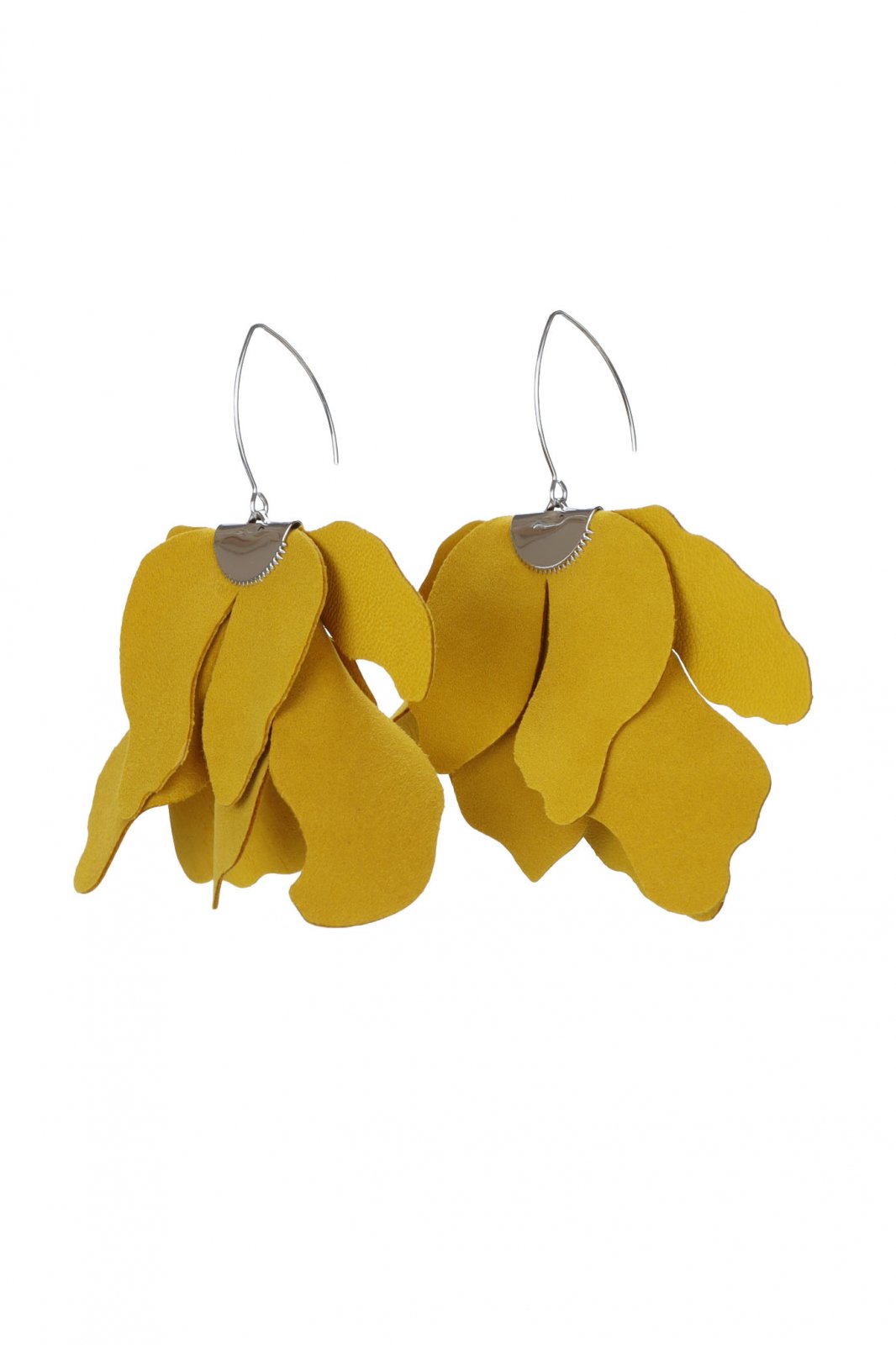 Large flower earrings - Mustard
