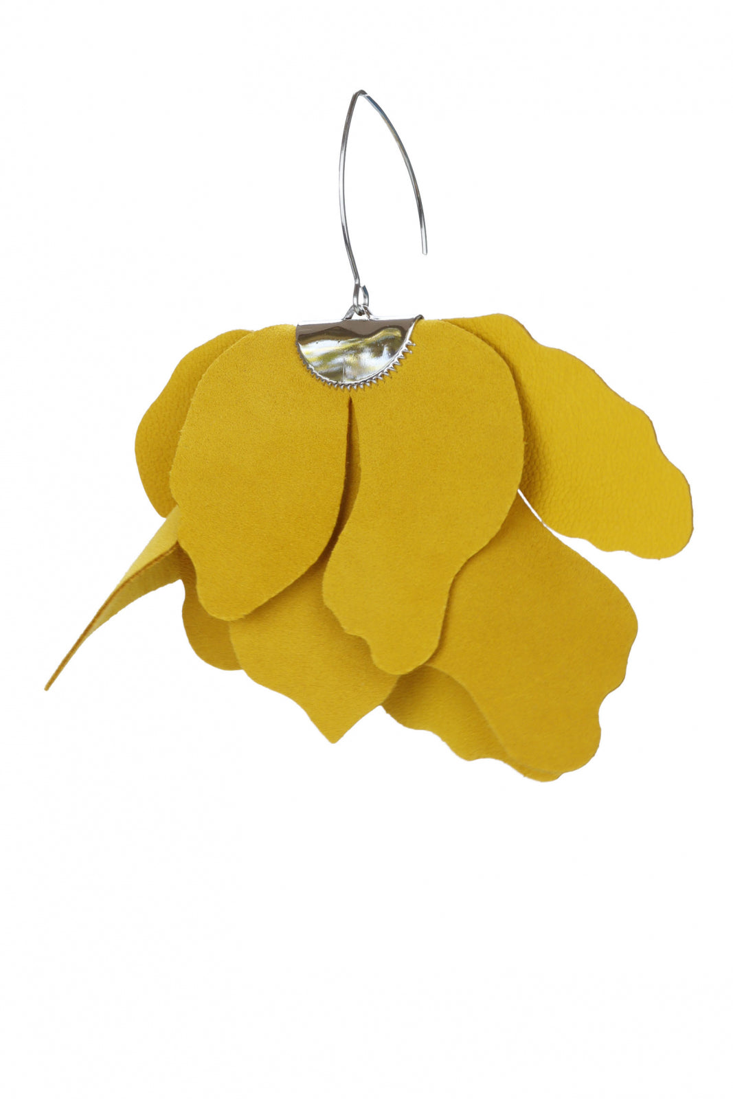Large flower earrings - Mustard