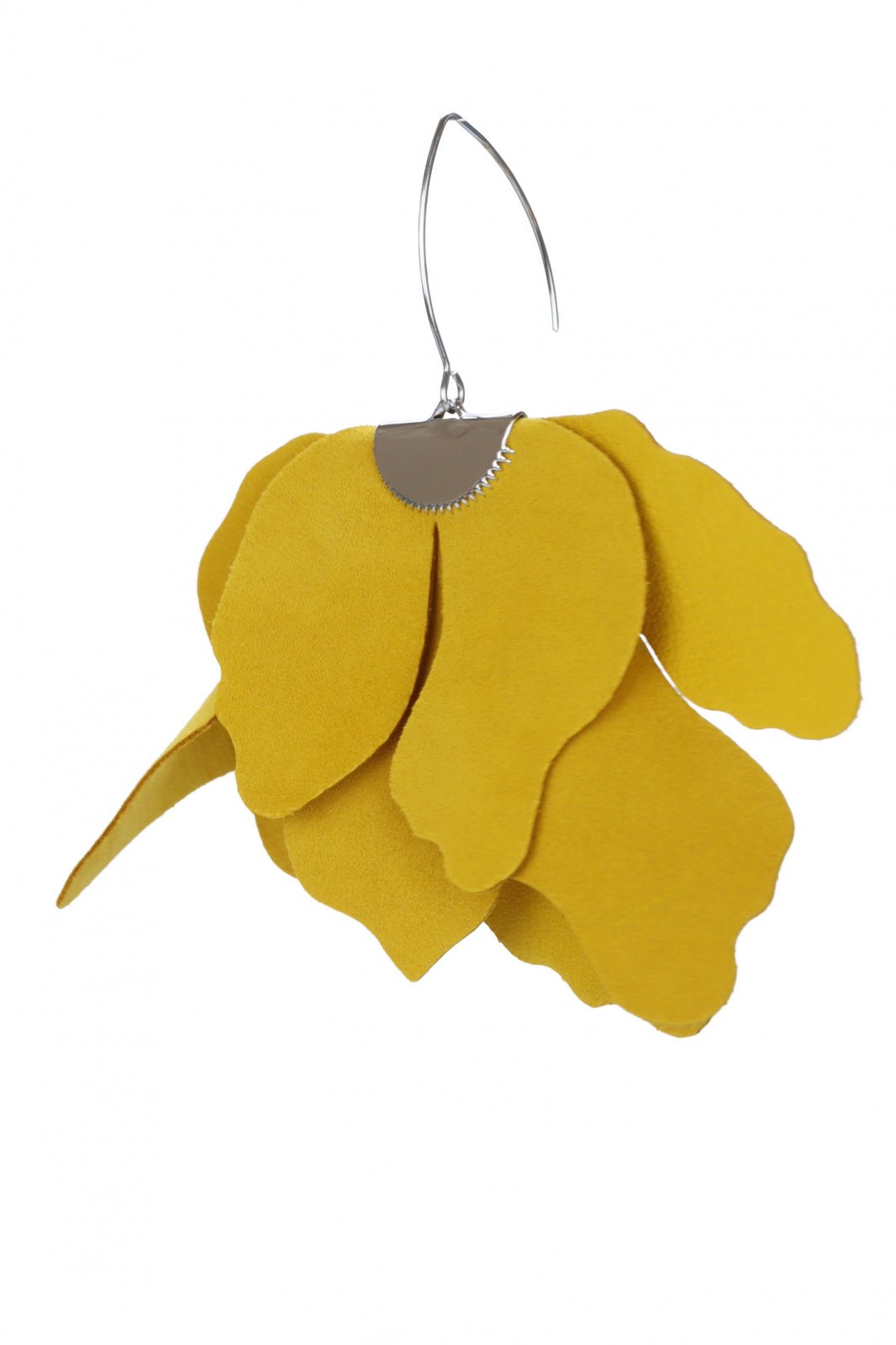 Large flower earrings - Mustard