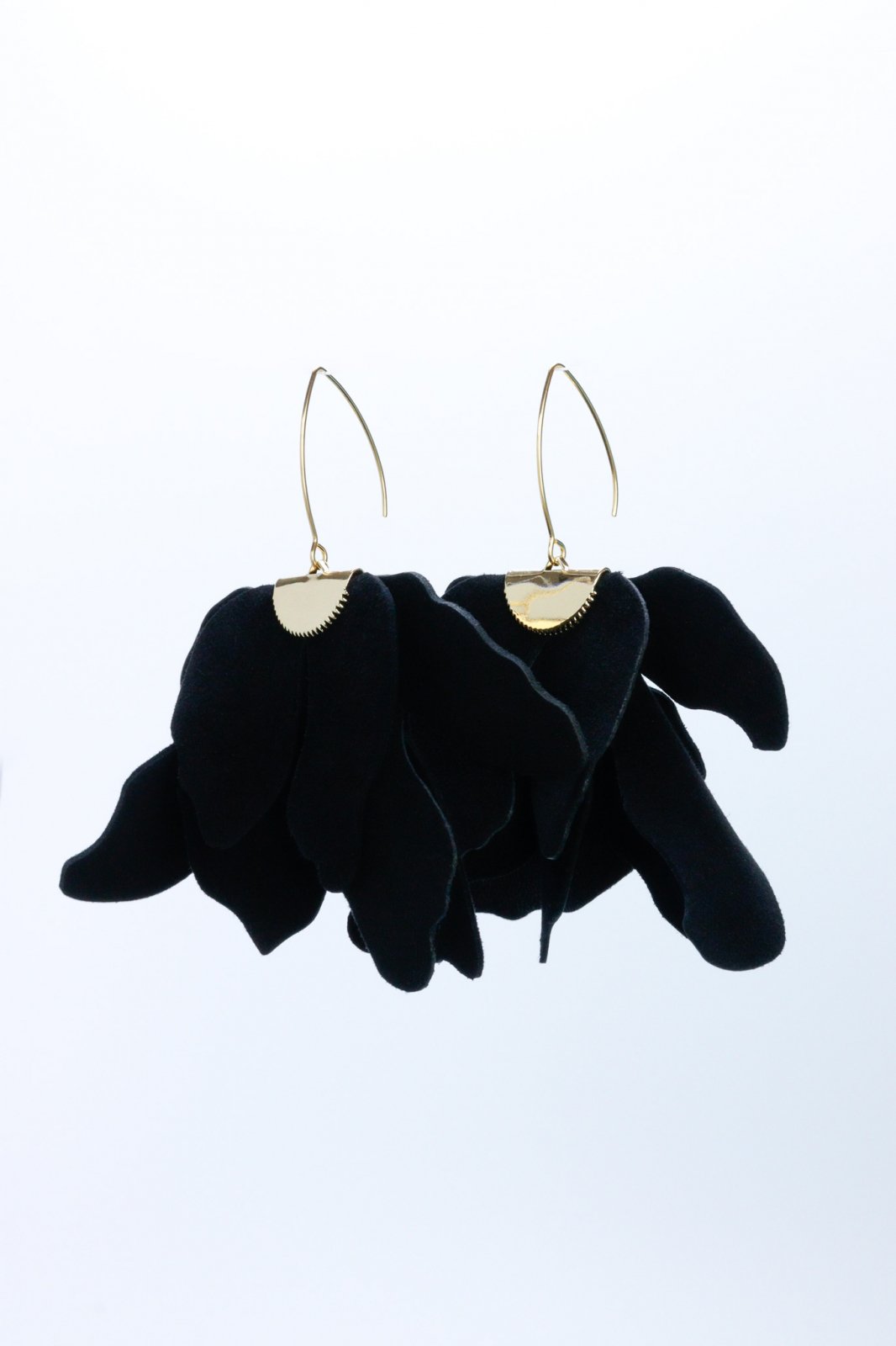 Big flower earrings - Black