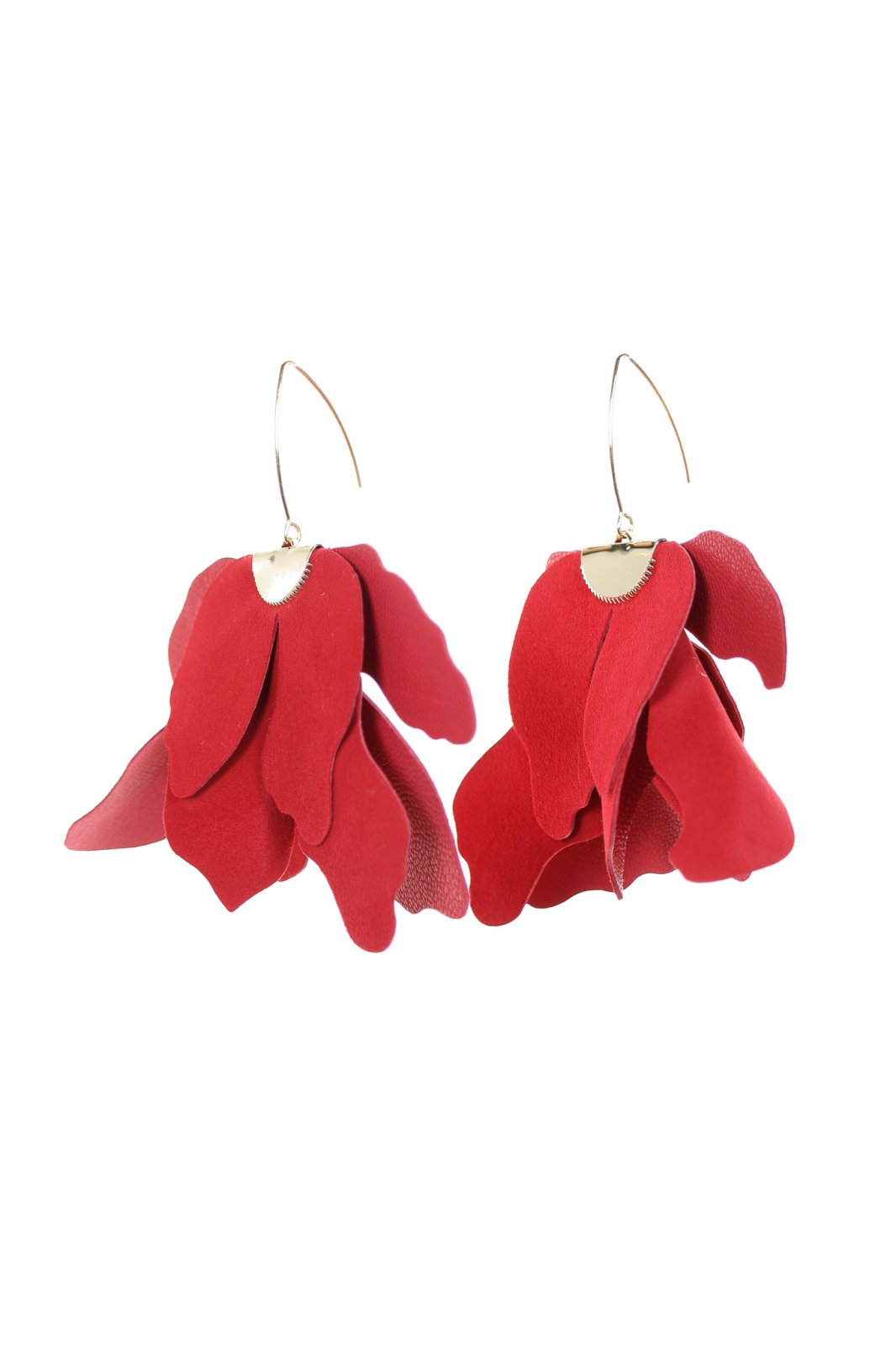Large flower earrings - Raspberry red