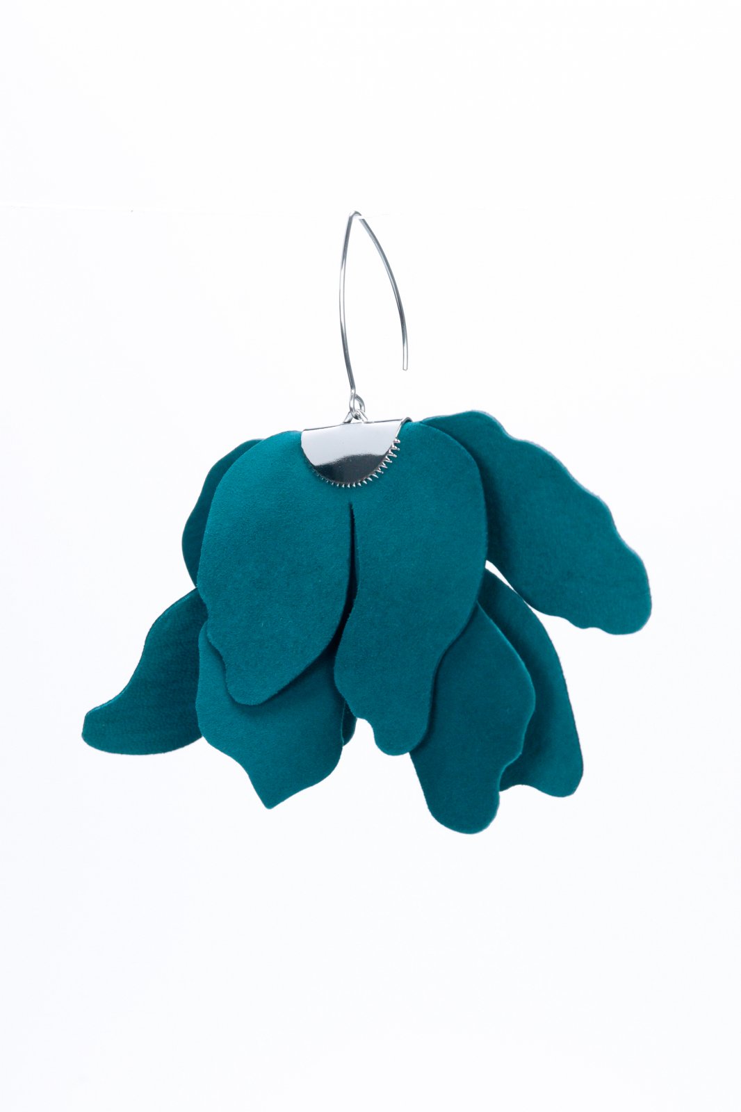 Large flower earrings - Peacock
