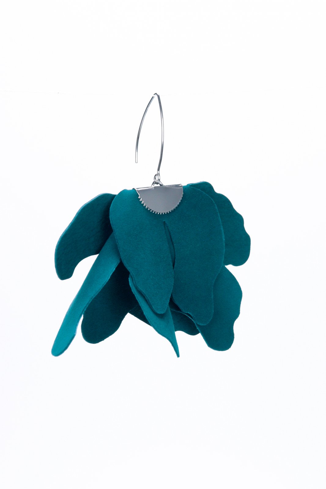 Large flower earrings - Peacock