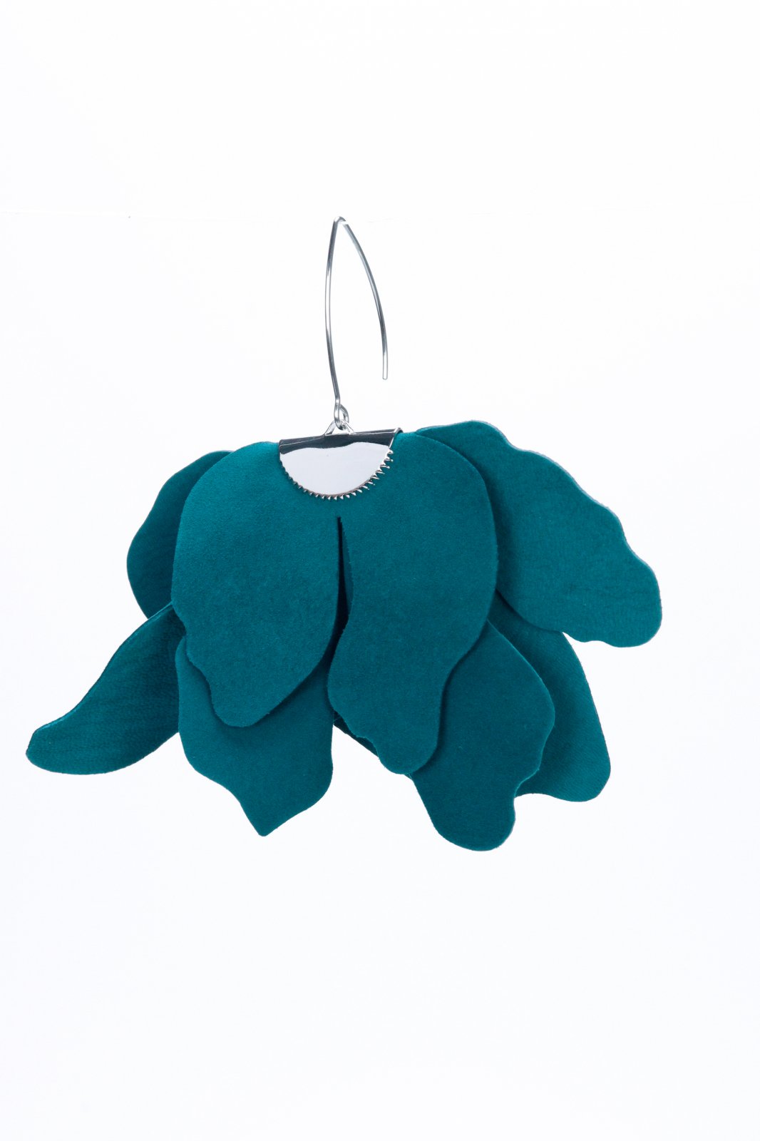 Large flower earrings - Peacock